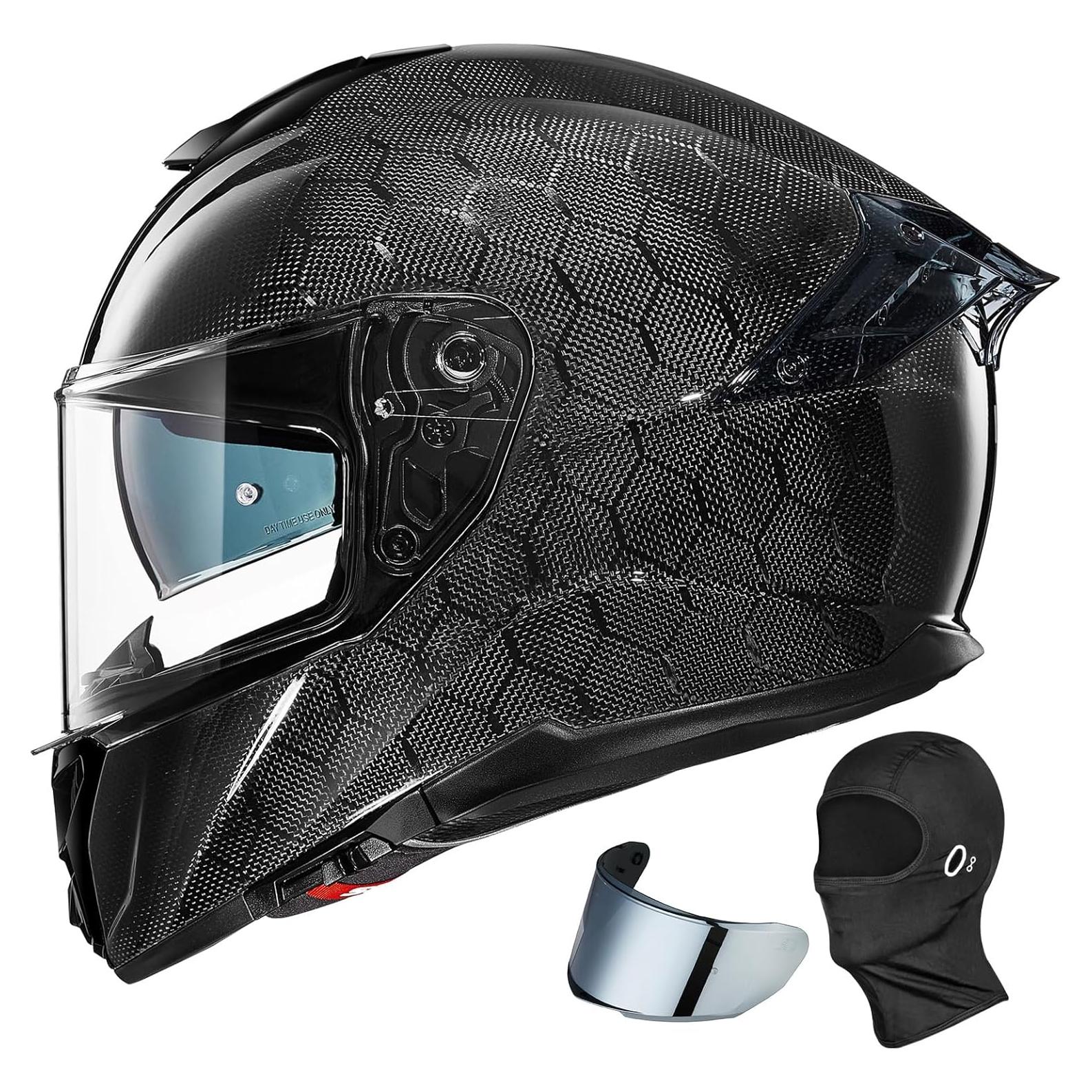 Casco ILM 861C Fibra Carbono Doble Visor S
