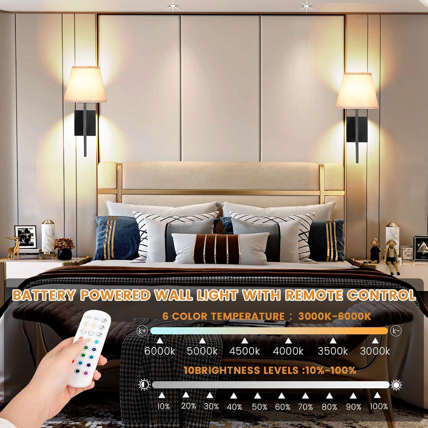 Juego de Apliques de Pared Recargables MOONTIP 12000mAh 2 Piezas