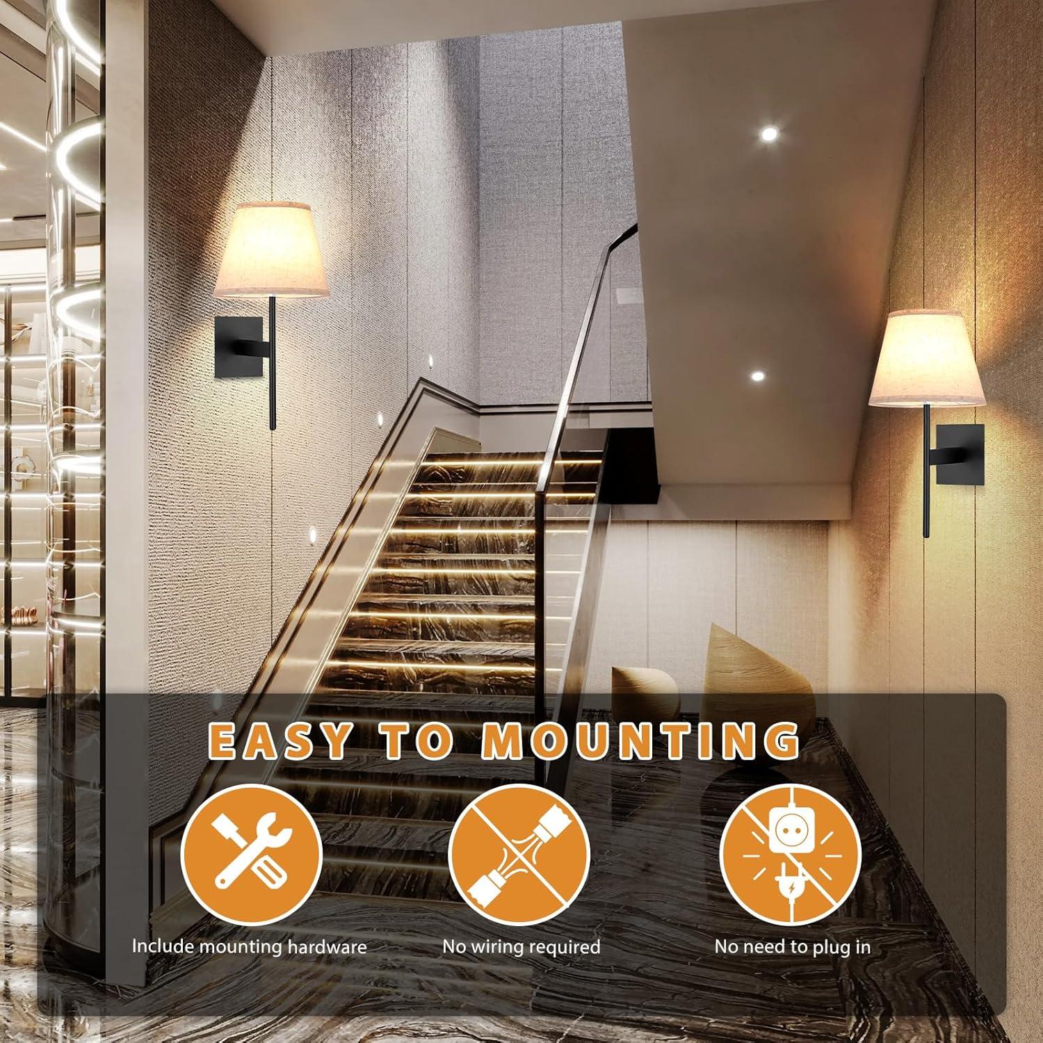 Juego de Apliques de Pared Recargables MOONTIP 12000mAh 2 Piezas