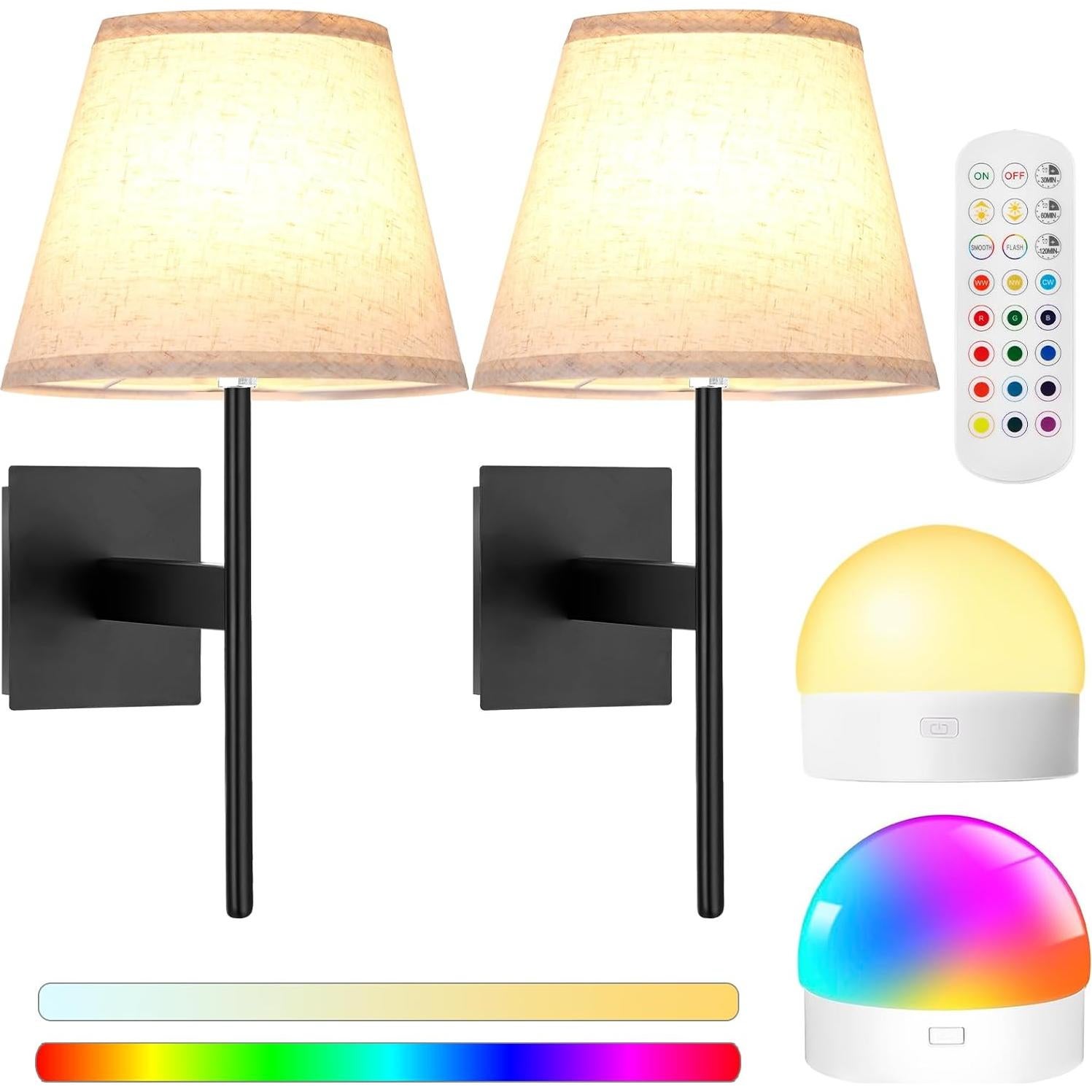 Juego de Apliques de Pared Recargables MOONTIP 12000mAh 2 Piezas