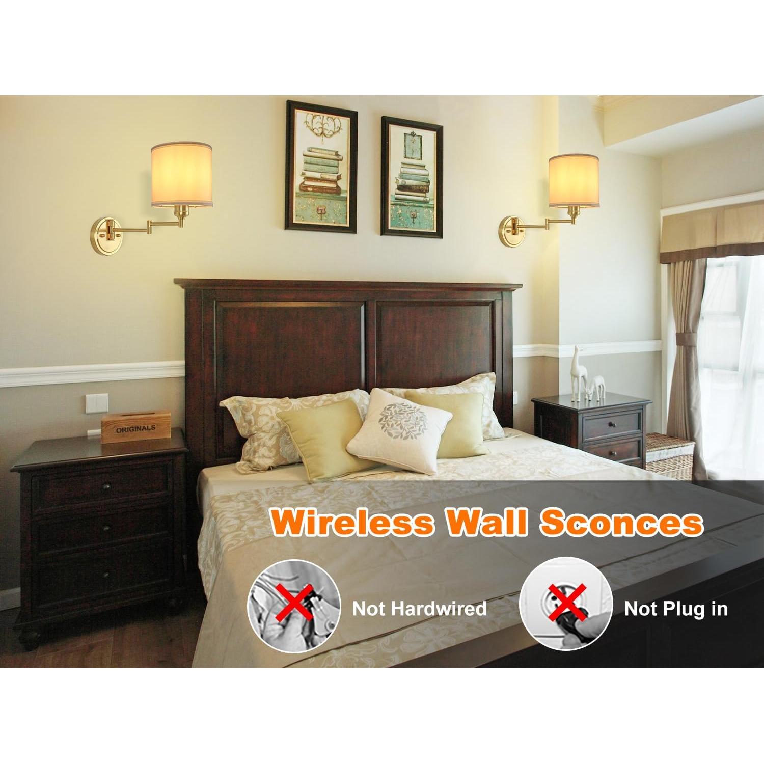 Aplique de pared recargable GOODATE BZ-DC, 15 colores, control remoto