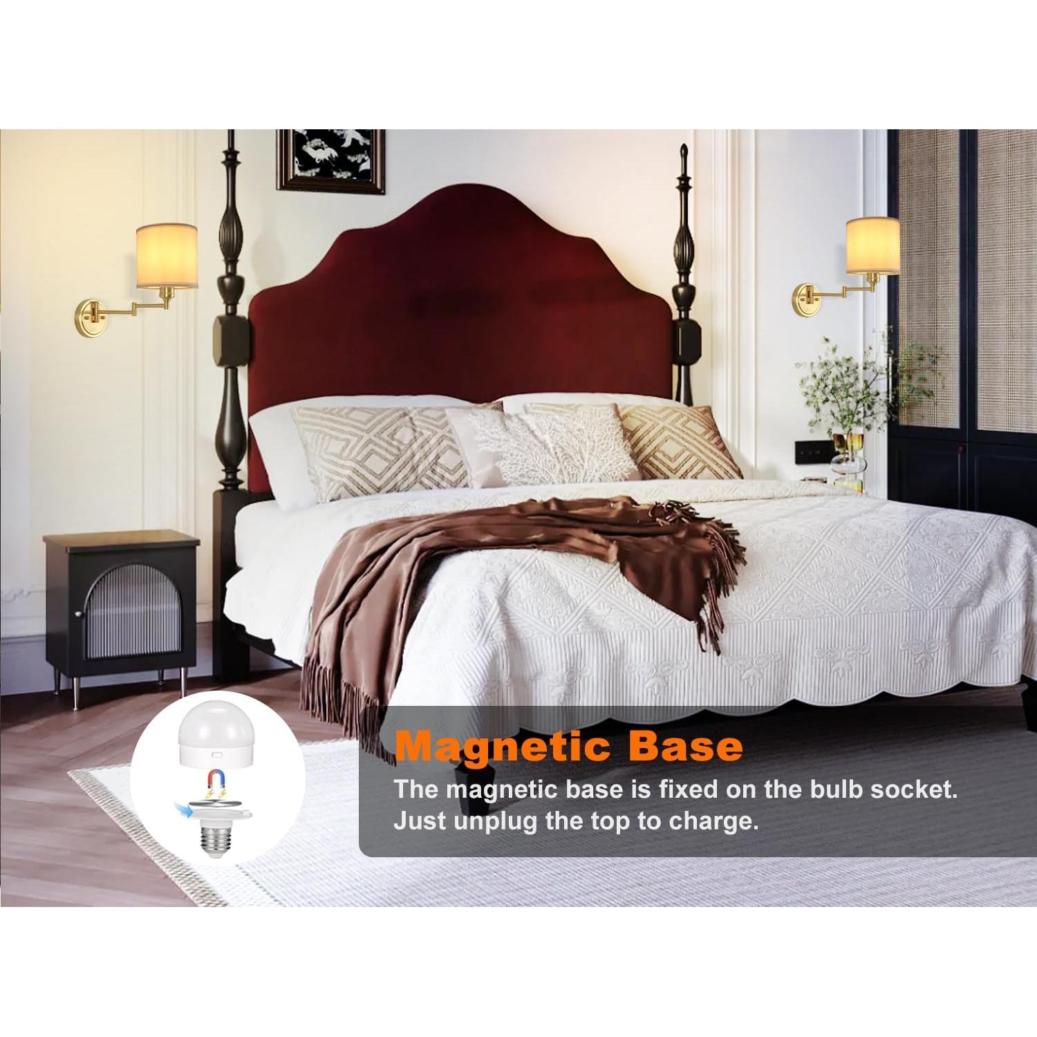 Aplique de pared recargable GOODATE BZ-DC, 15 colores, control remoto