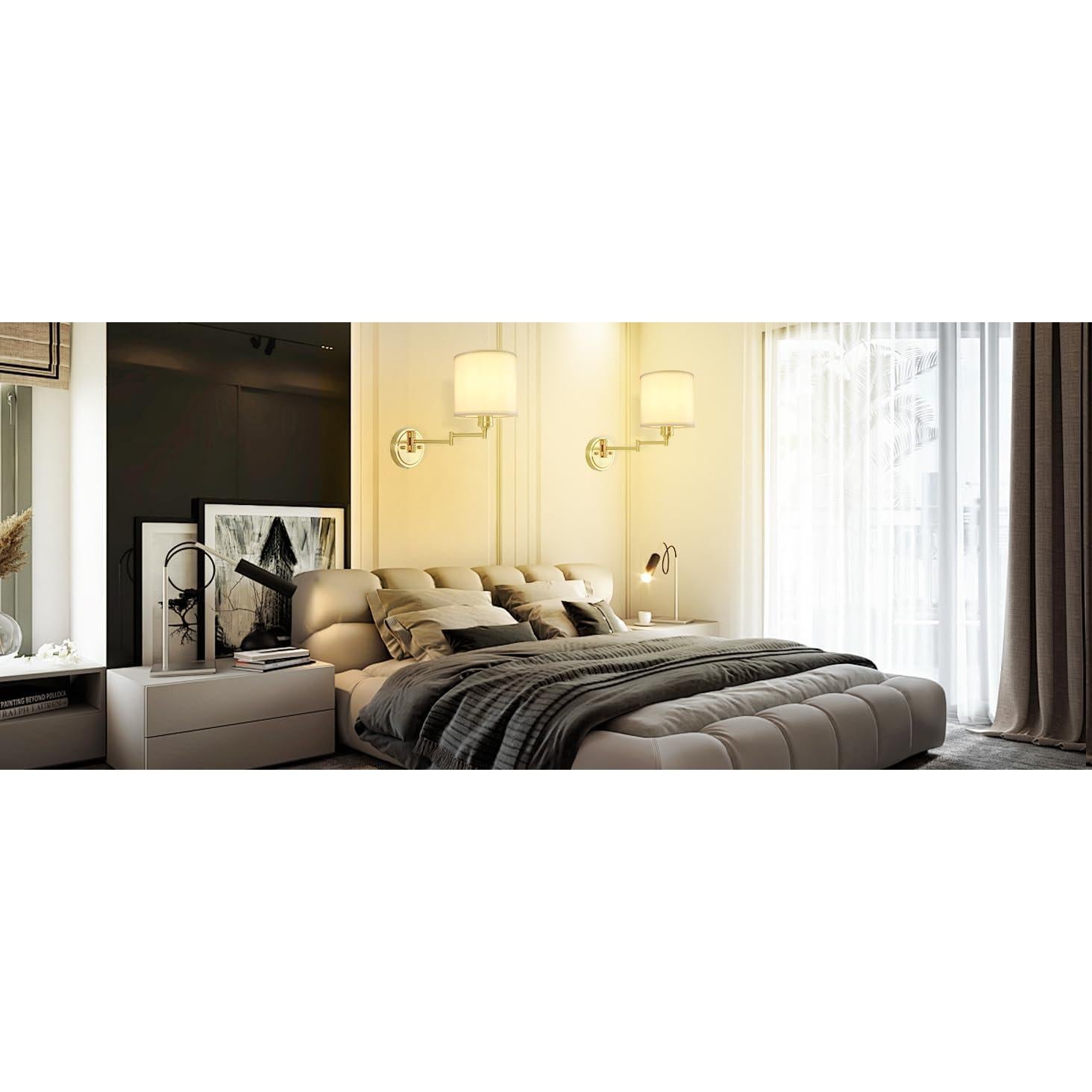 Aplique de pared recargable GOODATE BZ-DC, 15 colores, control remoto