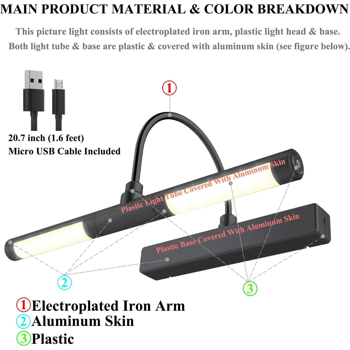 Luz de Imagen Recargable BIGMONAT 33cm con Control Remoto