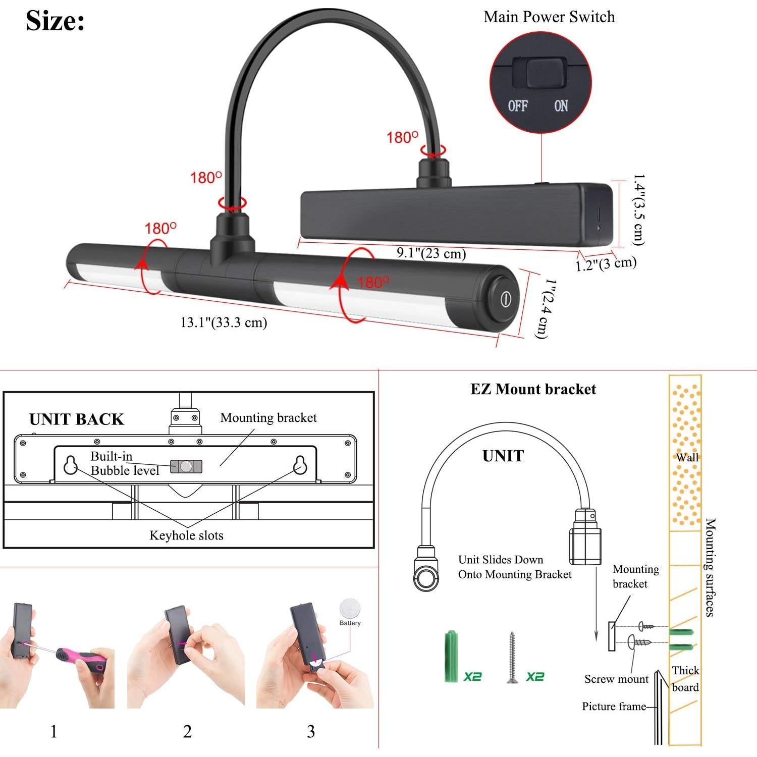 Luz de Imagen Recargable BIGMONAT 33cm con Control Remoto