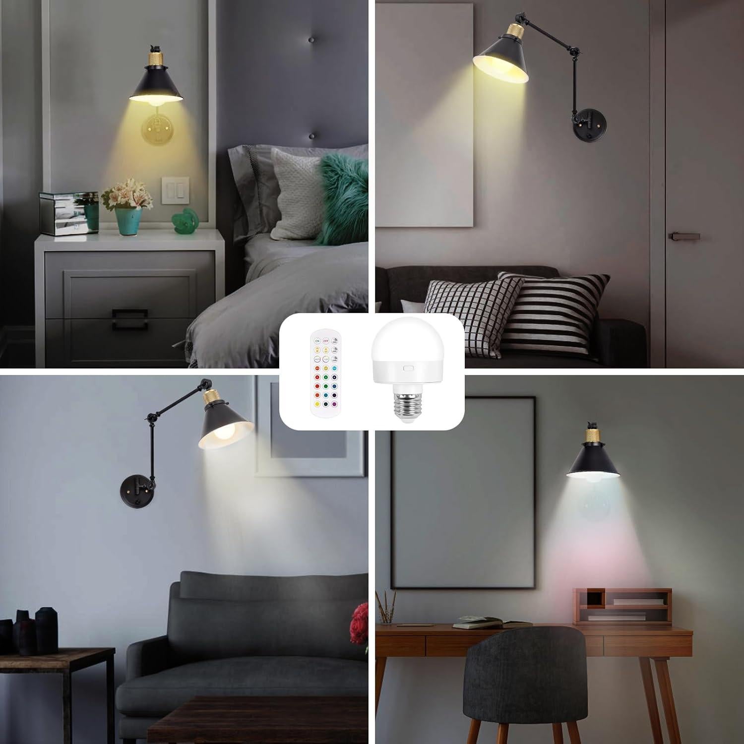 Apliques de Pared Recargables TRLIFE con Control Remoto - 2 Paquete