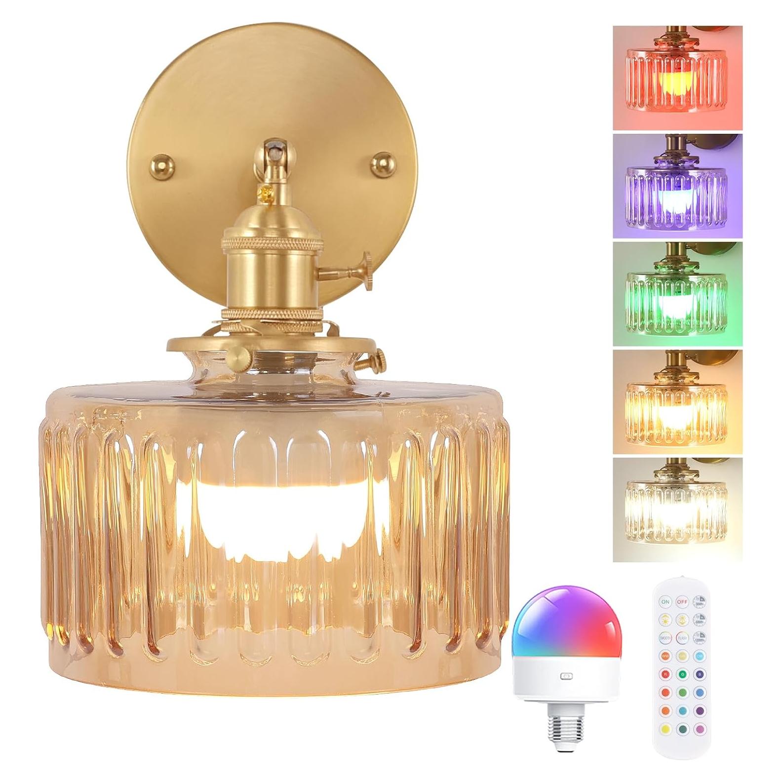 Aplique de pared vintage recargable Feelers 5000 mAh ámbar