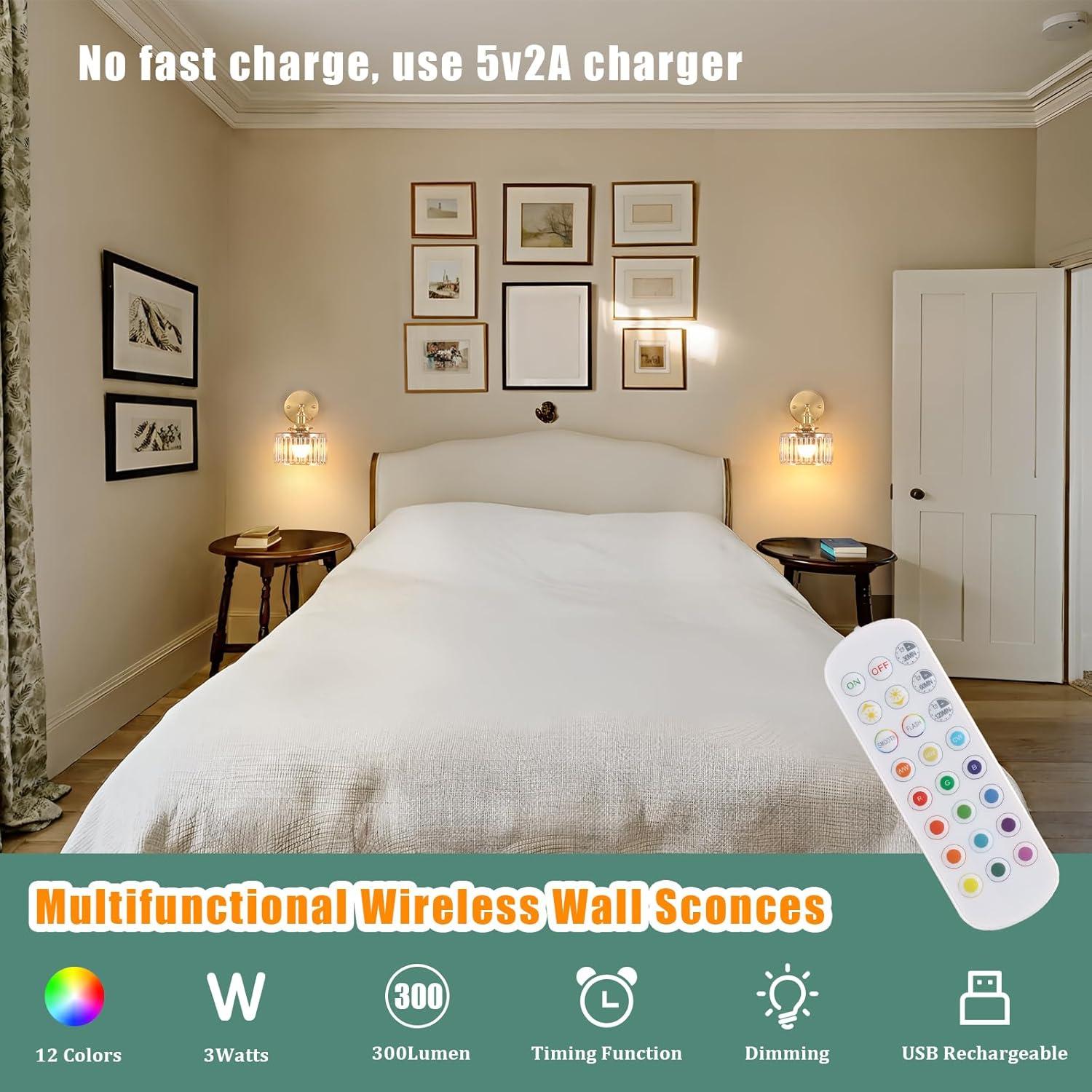 Aplique de pared vintage recargable Feelers 5000 mAh ámbar