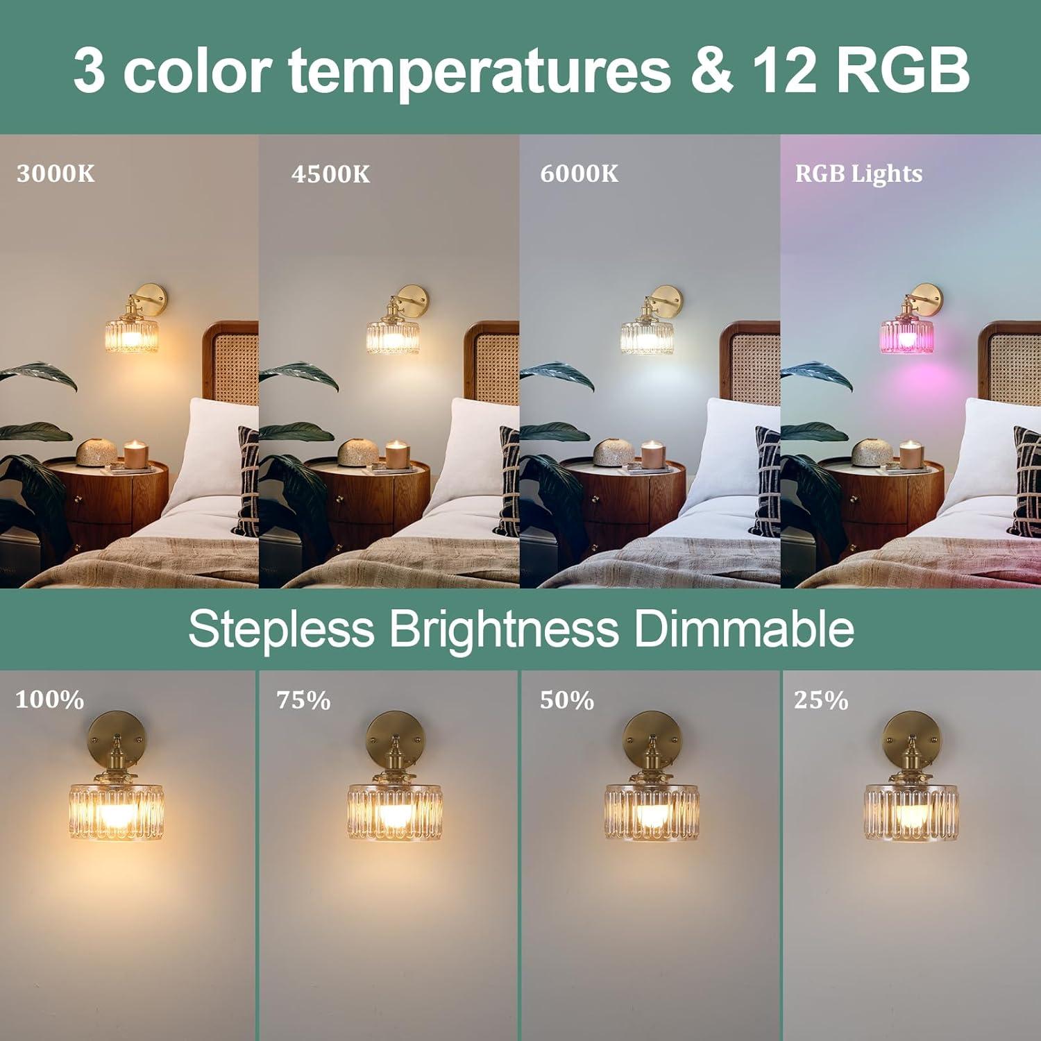 Aplique de pared vintage recargable Feelers 5000 mAh ámbar