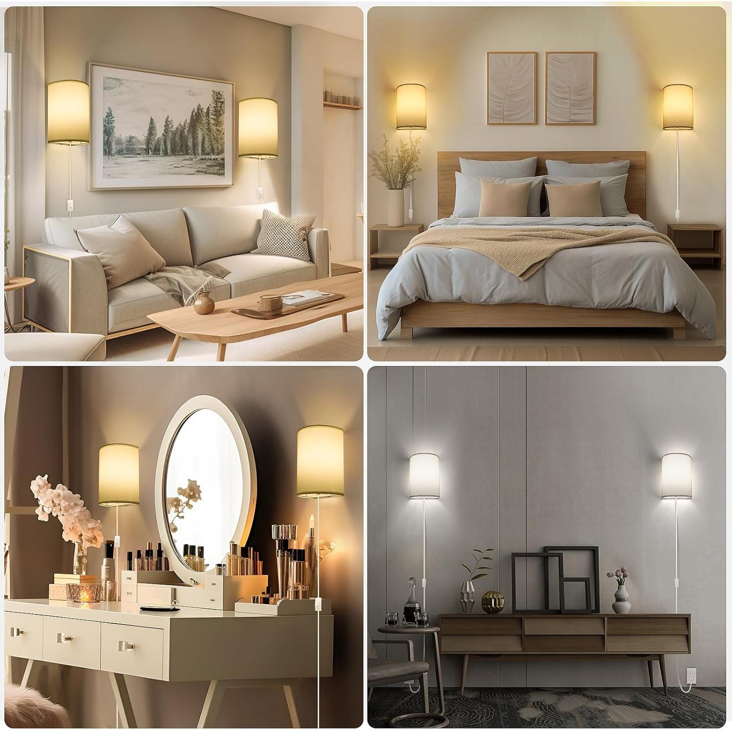 Aplique de pared industrial Beser·Win con enchufe 3 colores