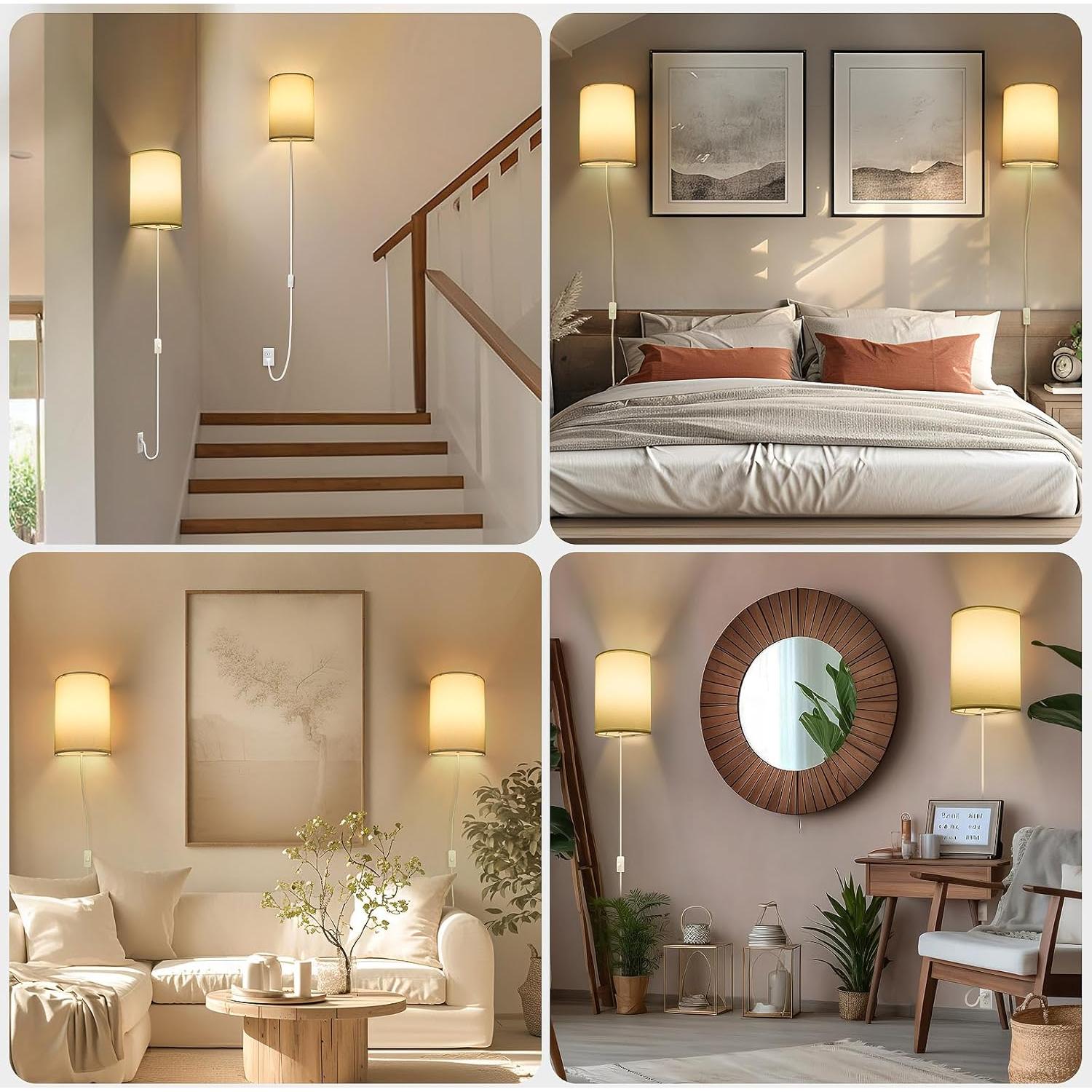 Aplique de pared industrial Beser·Win con enchufe 3 colores