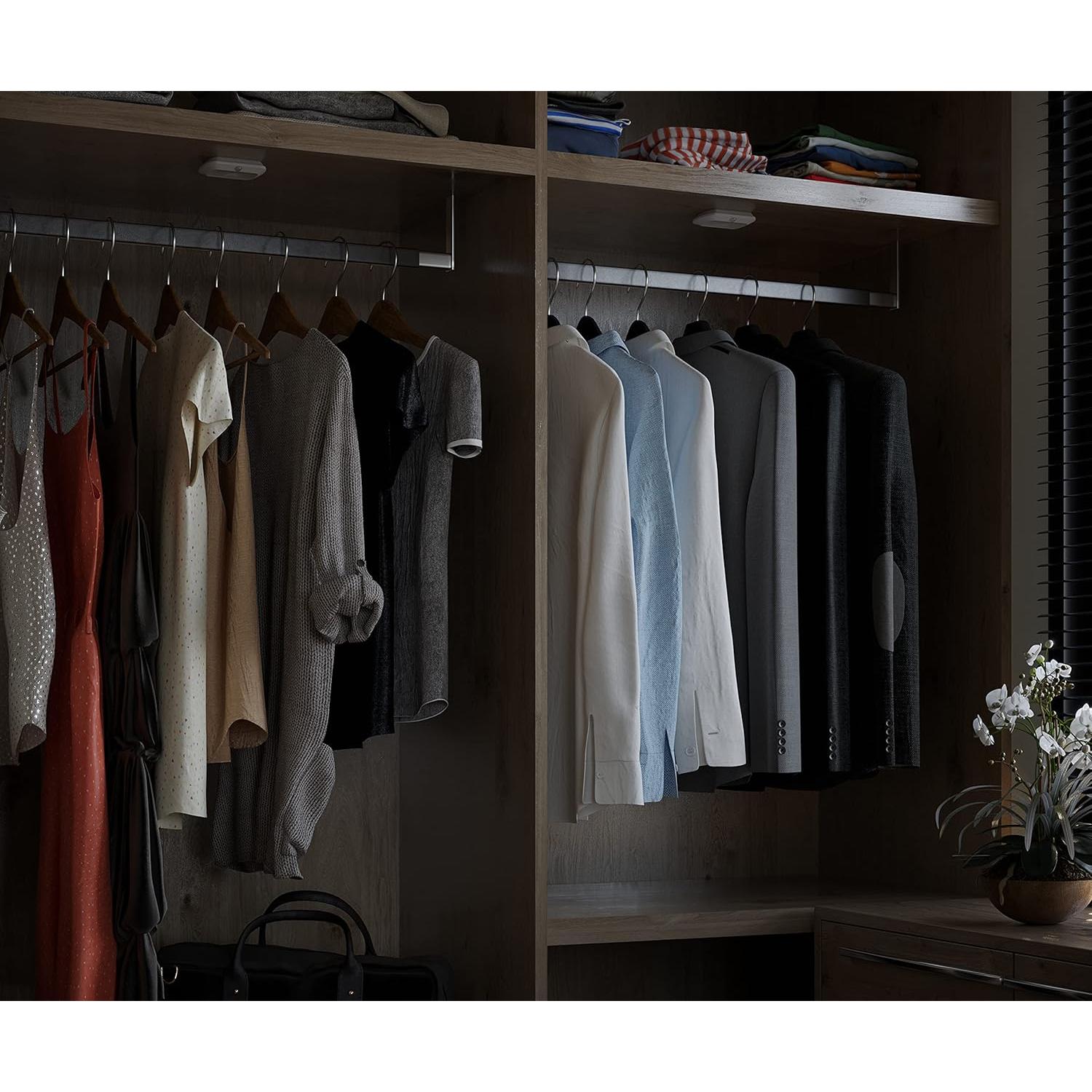 Luz LED Recargable con Sensor de Movimiento Buena Iluminación - Paquete de 2, 4000K, 50 Lúmenes, Imán, USB