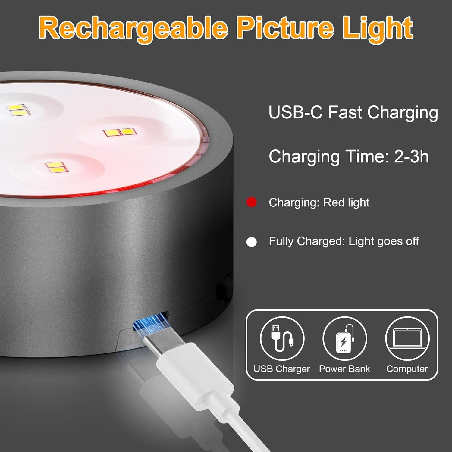 Luz de Imagen LED RGB Kandicyar 3 Paquetes Recargable