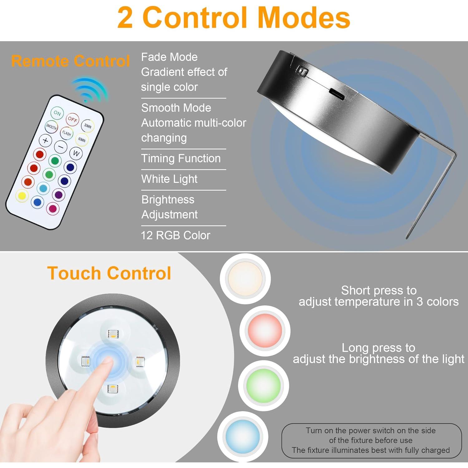 Luz de Imagen LED RGB Kandicyar 3 Paquetes Recargable