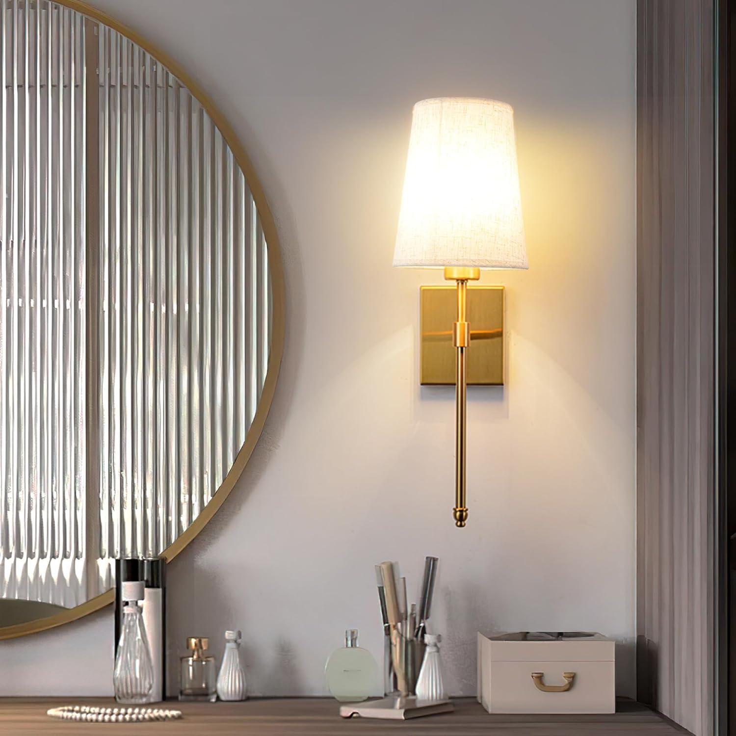 Aplique de Pared Inalámbrico YHCDLAMP 12W Regulable con Control Remoto