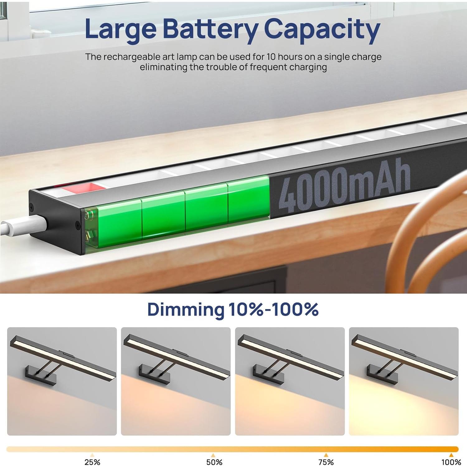 Luz de Imagen Inalámbrica PESUTEN 40.6cm Regulable con Control Remoto