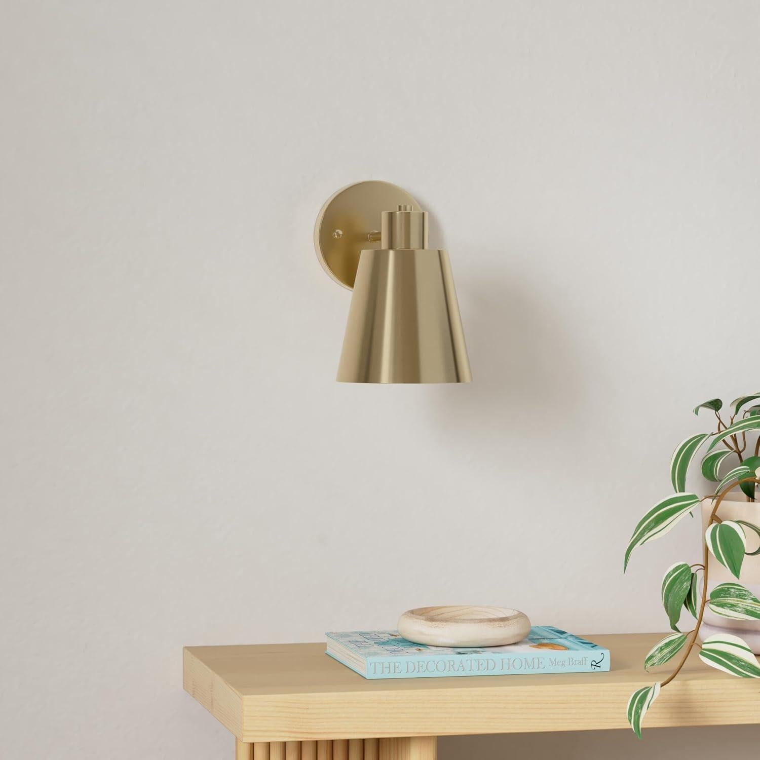 Juego de 2 Apliques de Pared LED Dorados con Control Remoto