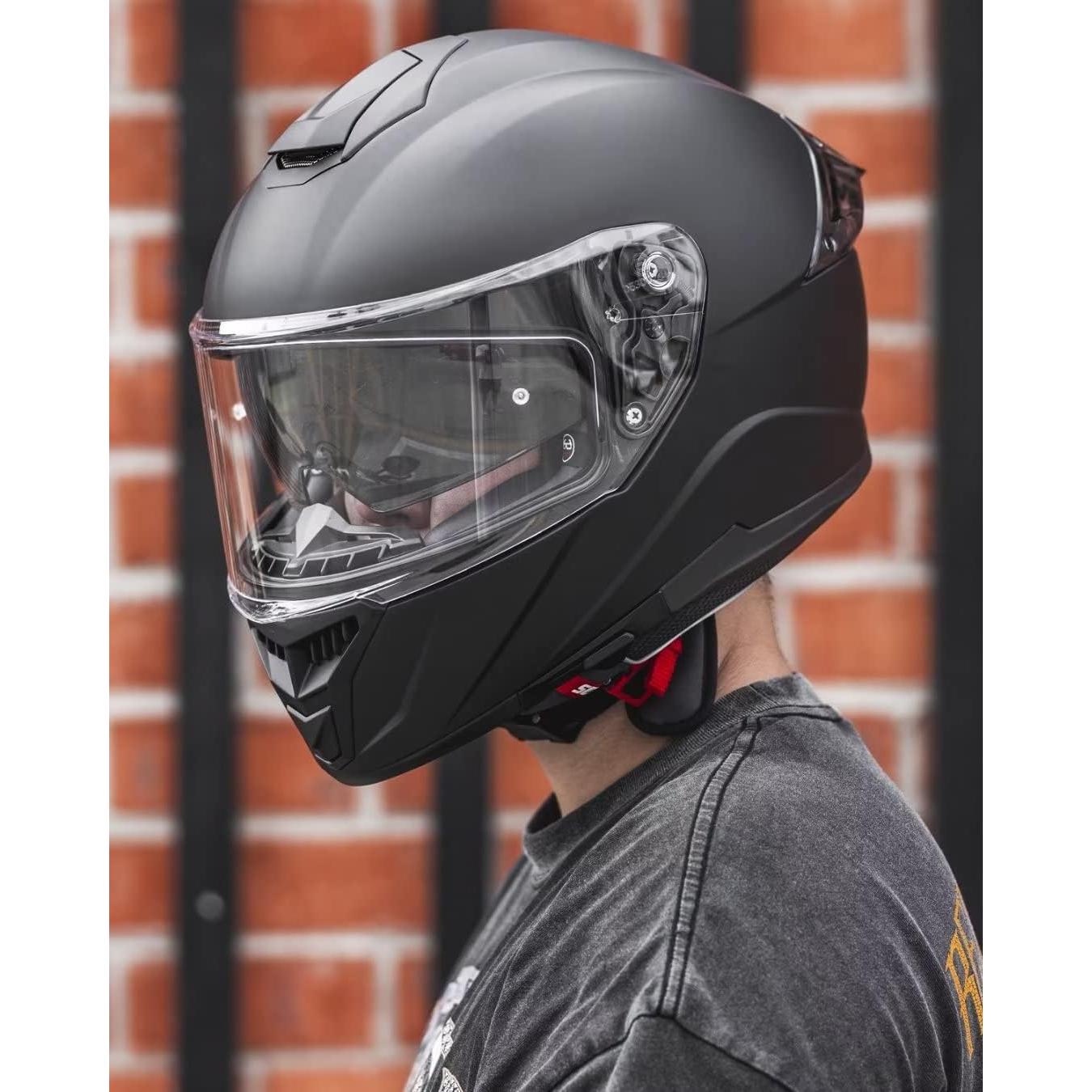 Casco Integral ILM 861A Doble Visera Negro Mate S