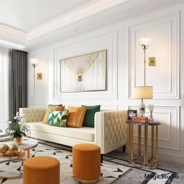 Apliques de Pared Modernos ZitBrox Oro 2 Unidades LED Recargables