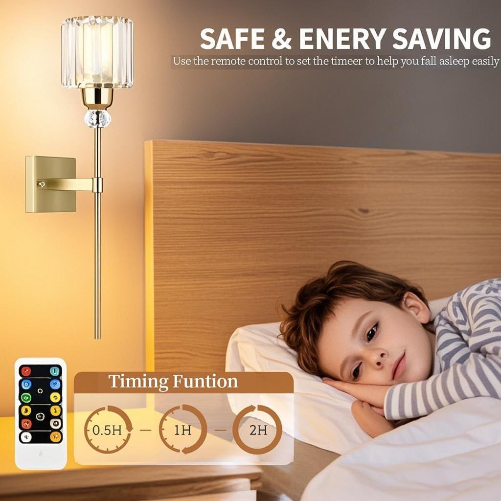 Apliques de Pared Modernos ZitBrox Oro 2 Unidades LED Recargables