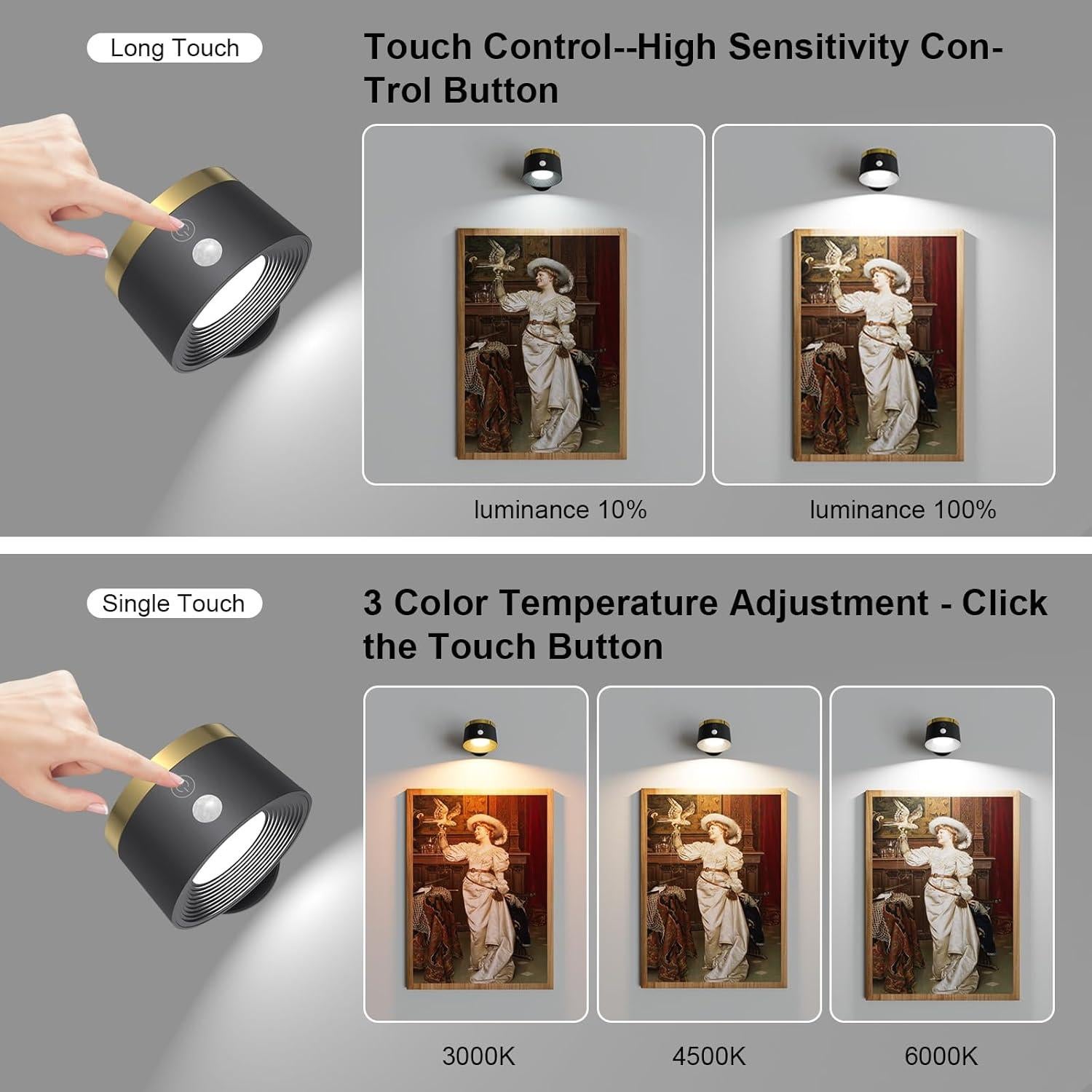 Luz de Pared LED Moobibear con Sensor y Batería 3500mAh