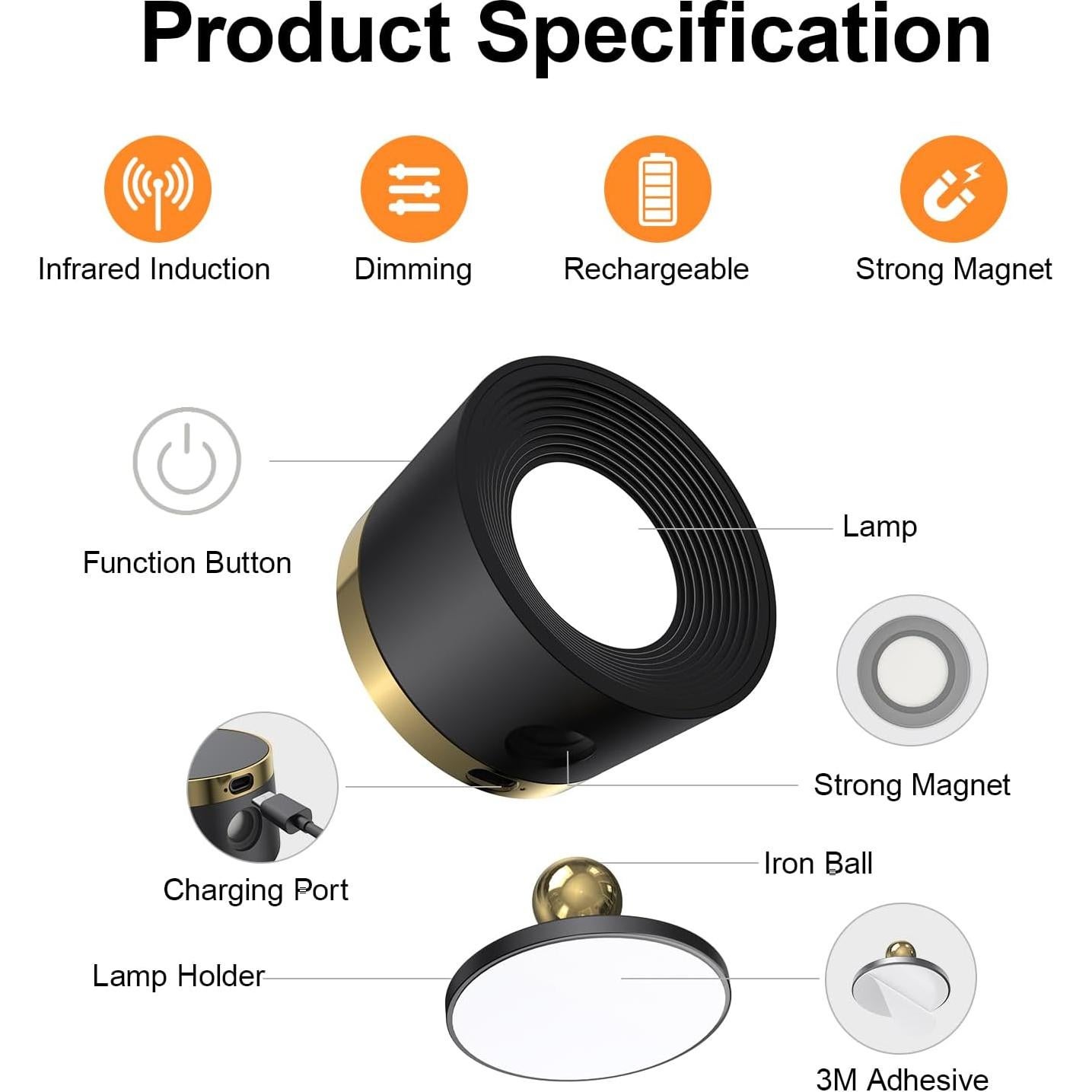 Luz de Pared LED Moobibear con Sensor y Batería 3500mAh