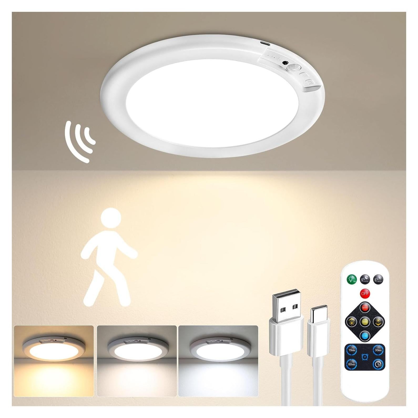 Luz de Techo Recargable Gotopceed con Sensor de Movimiento 19cm