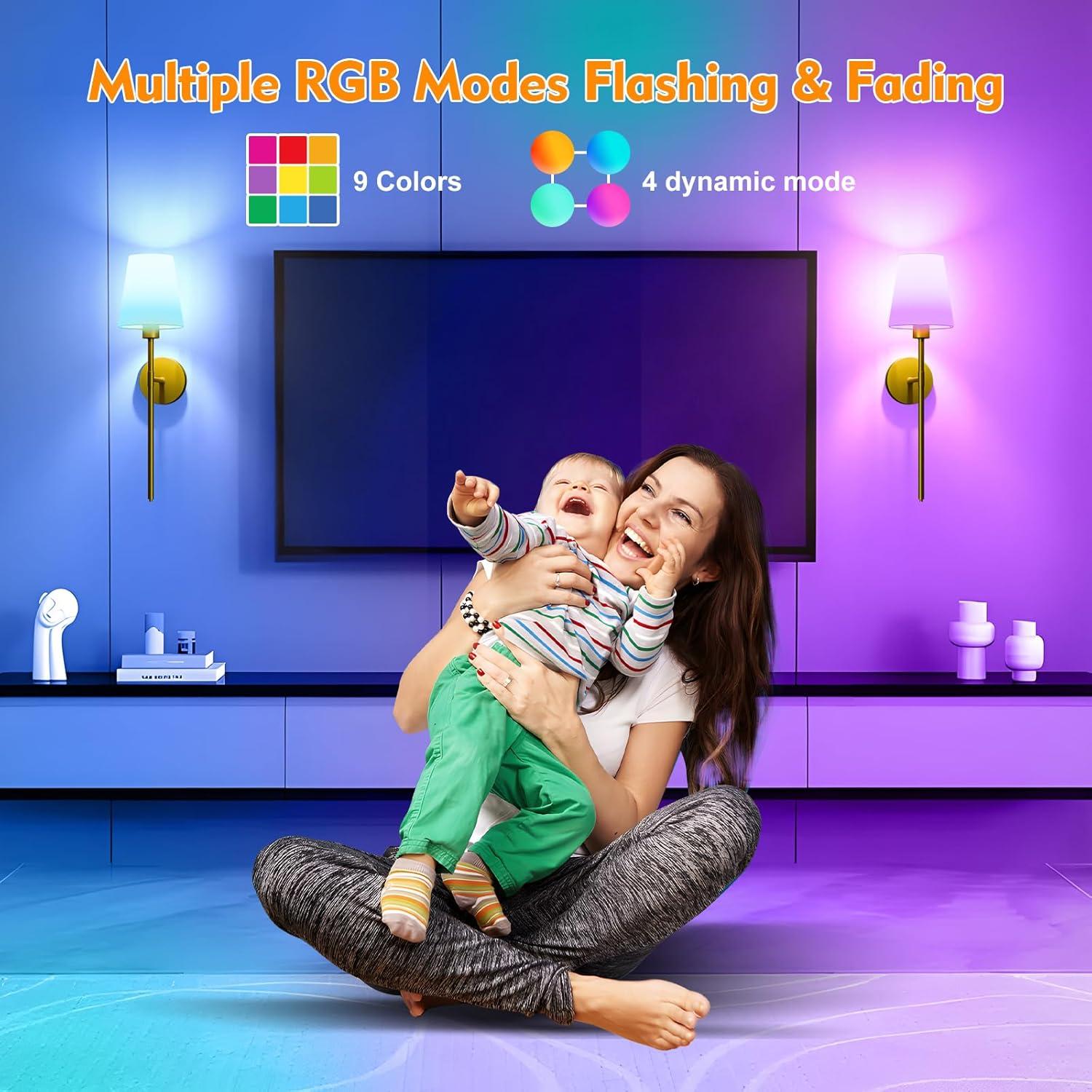 Juego de Apliques de Pared Inalámbricos Lightania Dorados 61cm