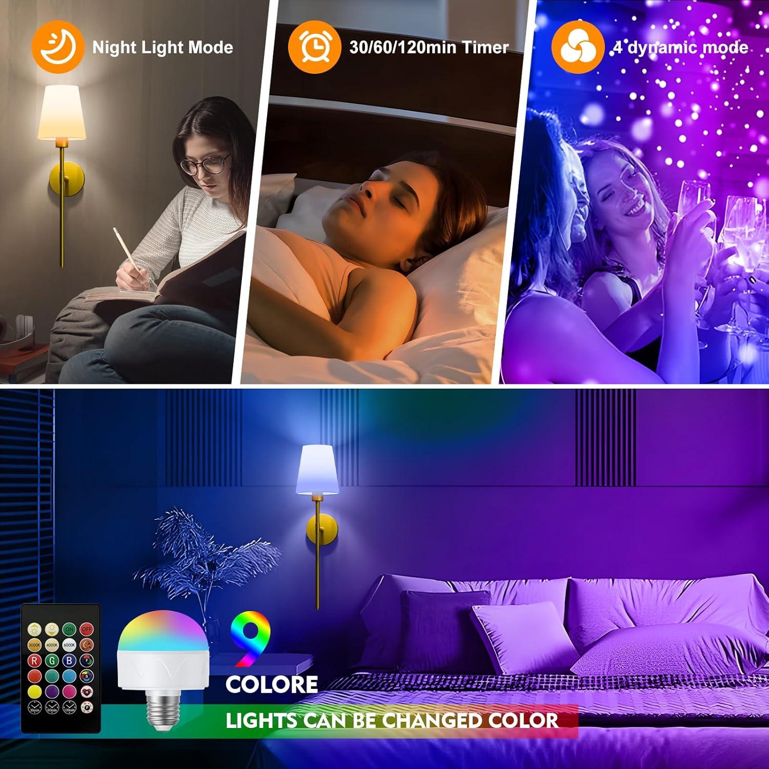 Juego de Apliques de Pared Inalámbricos Lightania Dorados 61cm