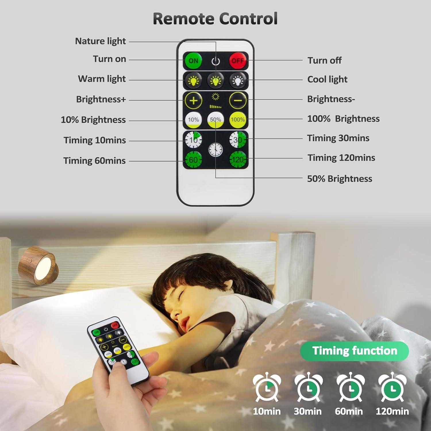 Aplique de Pared LED Lightbiz con Control Remoto y Batería 3000mAh