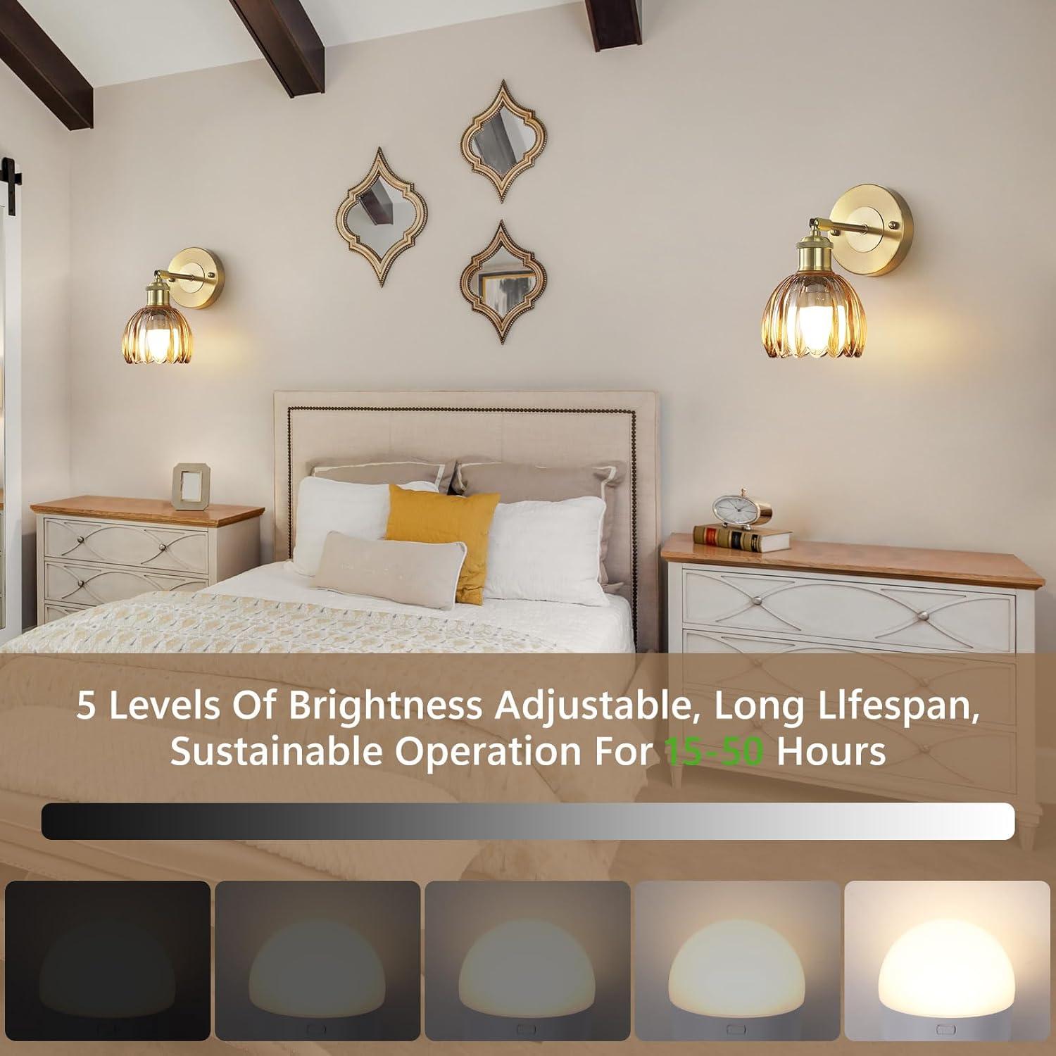 Aplique de Pared Inalámbrico LAPMUNG Ámbar 2 Paquete LED