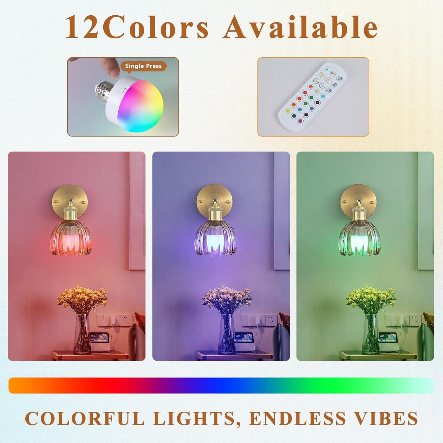 Aplique de Pared Inalámbrico LAPMUNG Ámbar 2 Paquete LED