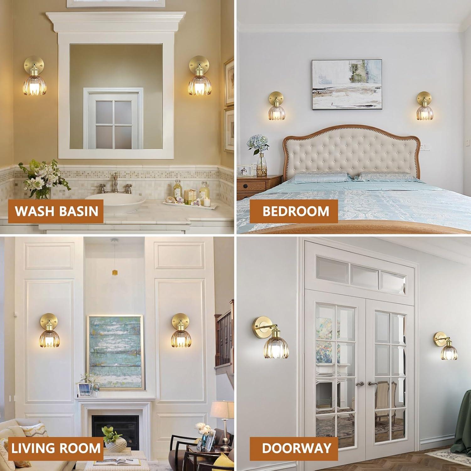 Aplique de Pared Inalámbrico LAPMUNG Ámbar 2 Paquete LED