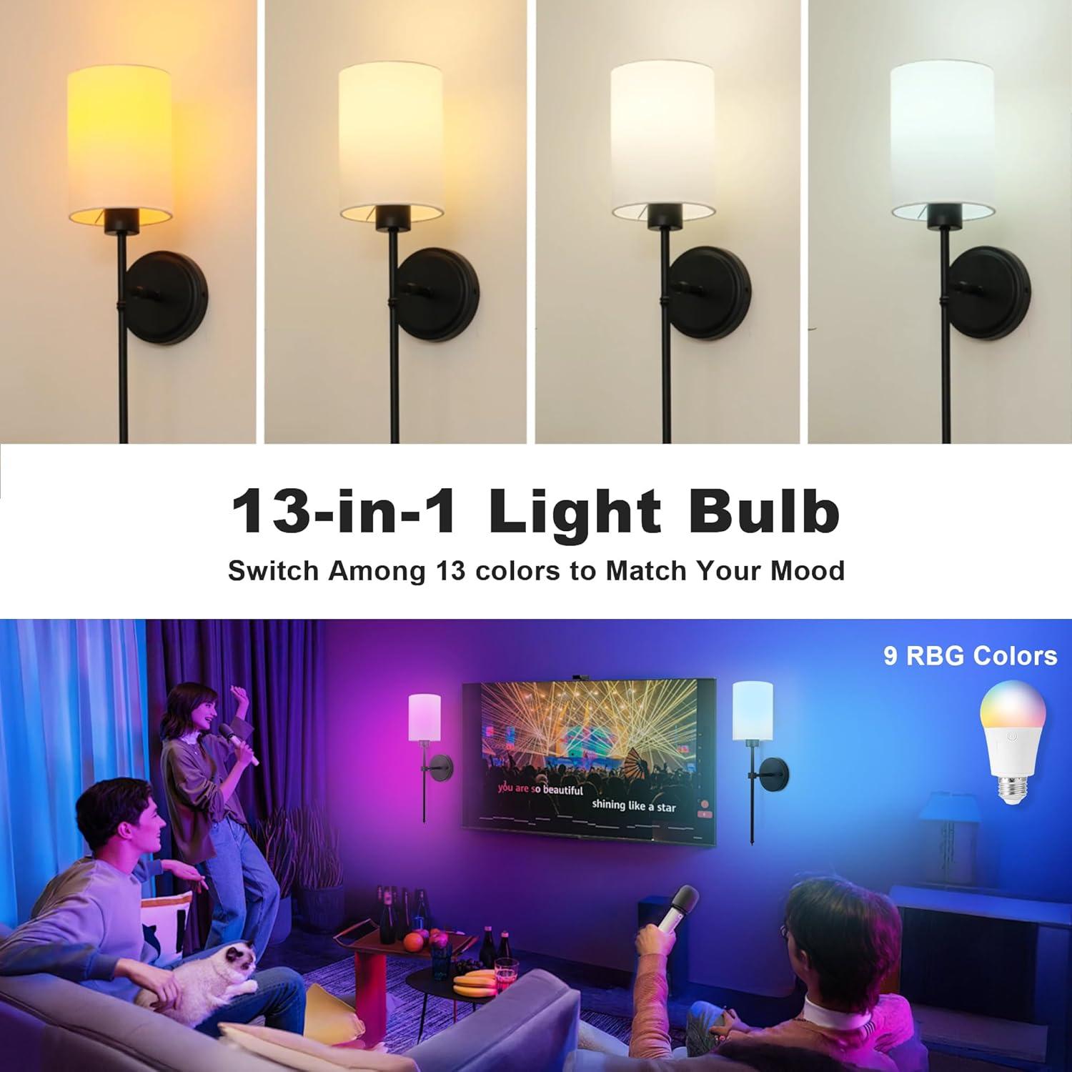 Bombillas LED recargables E26 KARTOOSH, 4 colores, control remoto