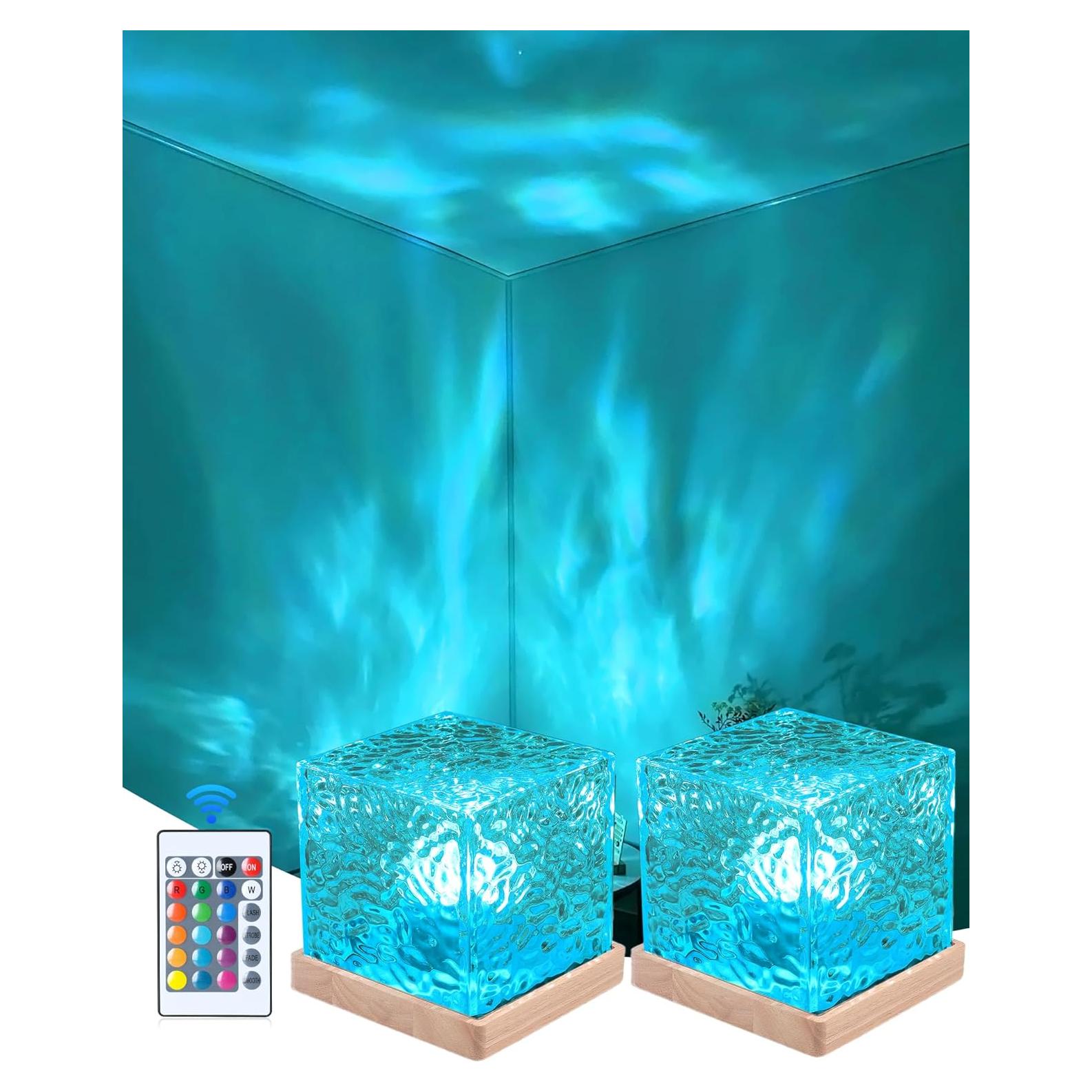 Lámpara de Lava Inalámbrica Deogos Cubo Proyector Luz 16 Colores