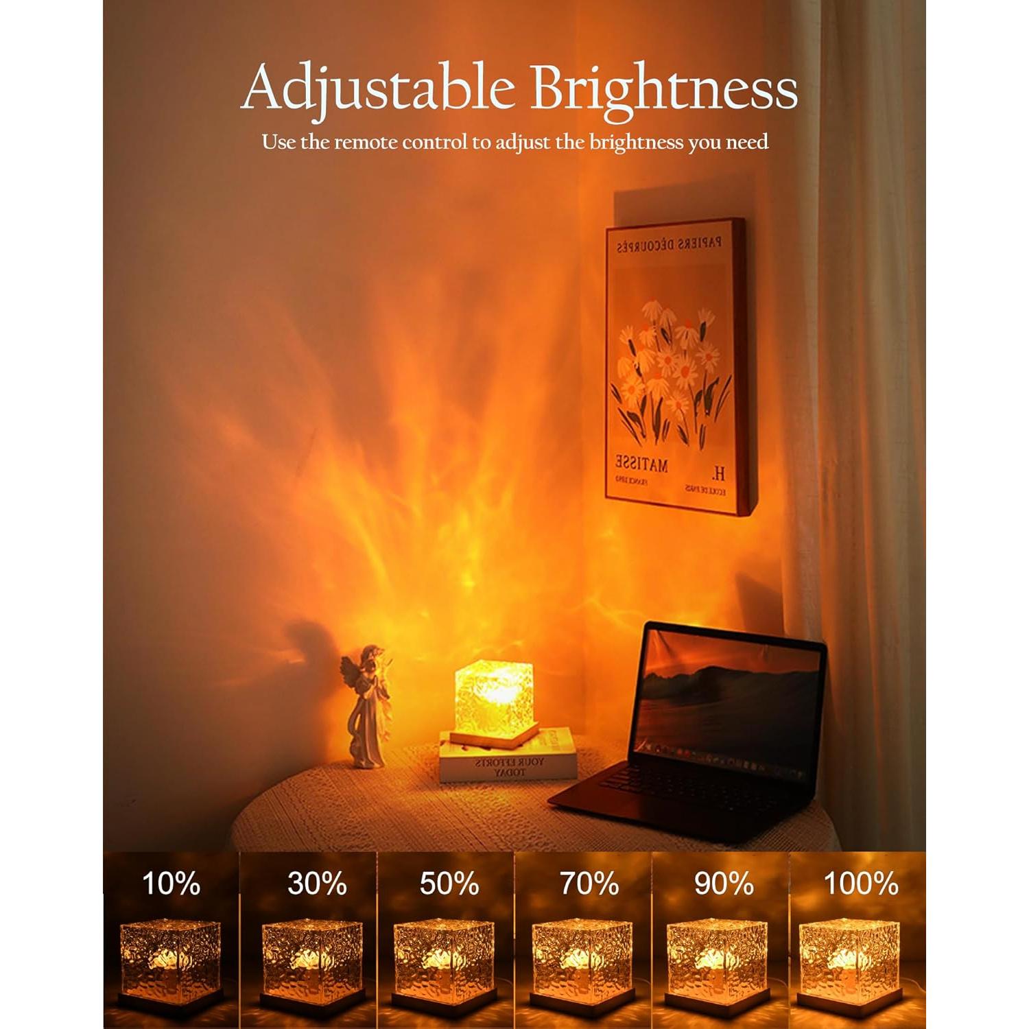 Lámpara de Lava Inalámbrica Deogos Cubo Proyector Luz 16 Colores