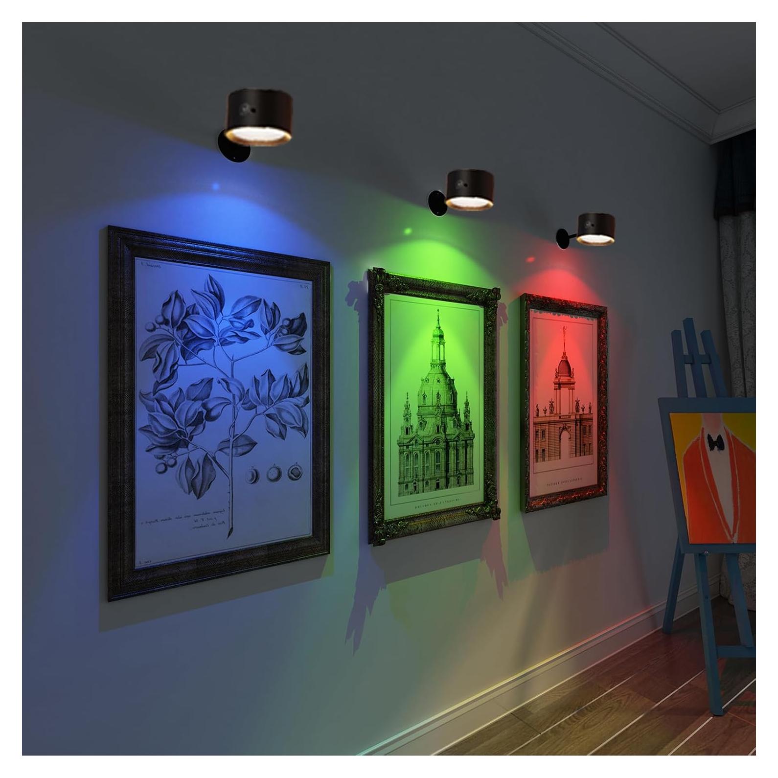 Aplique de Pared LED Magnético Yuewilai 2PCS Negro Regulable