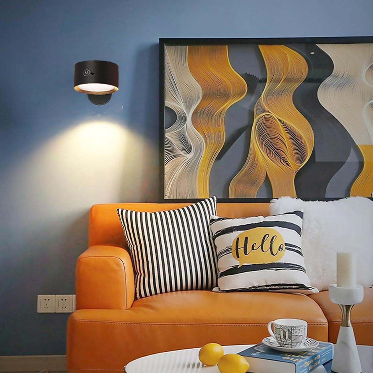 Aplique de Pared LED Magnético Yuewilai 2PCS Negro Regulable