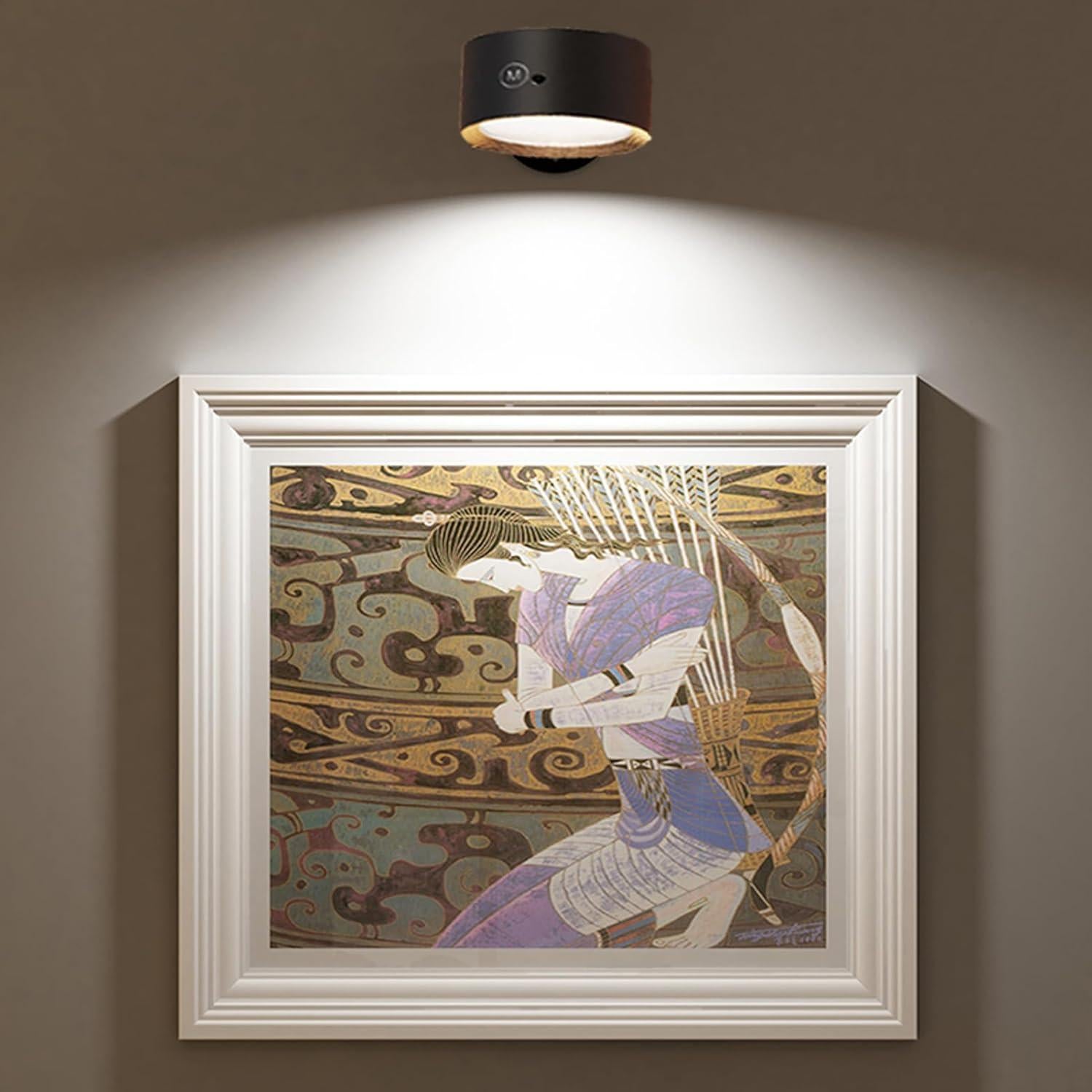 Aplique de Pared LED Magnético Yuewilai 2PCS Negro Regulable