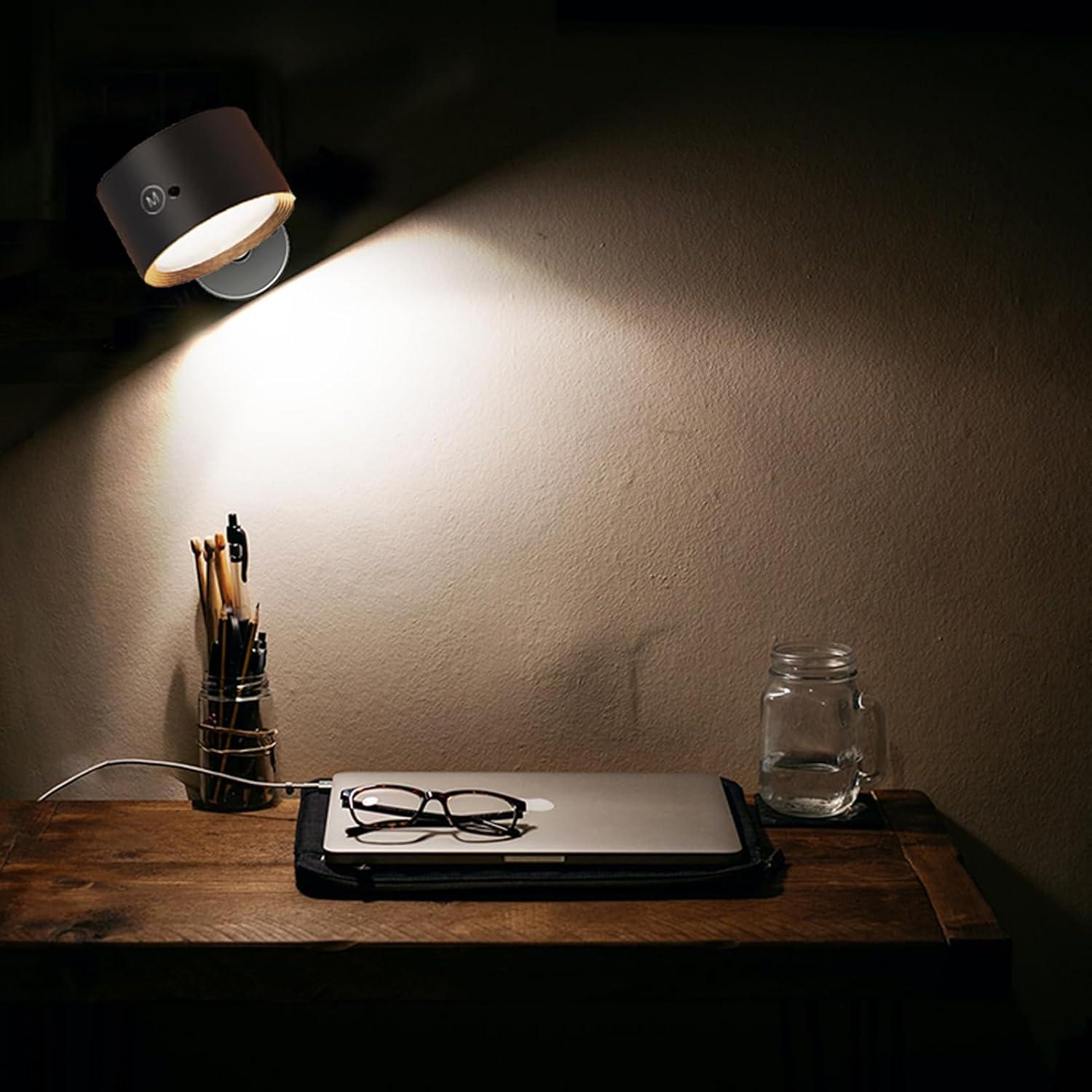 Aplique de Pared LED Magnético Yuewilai 2PCS Negro Regulable