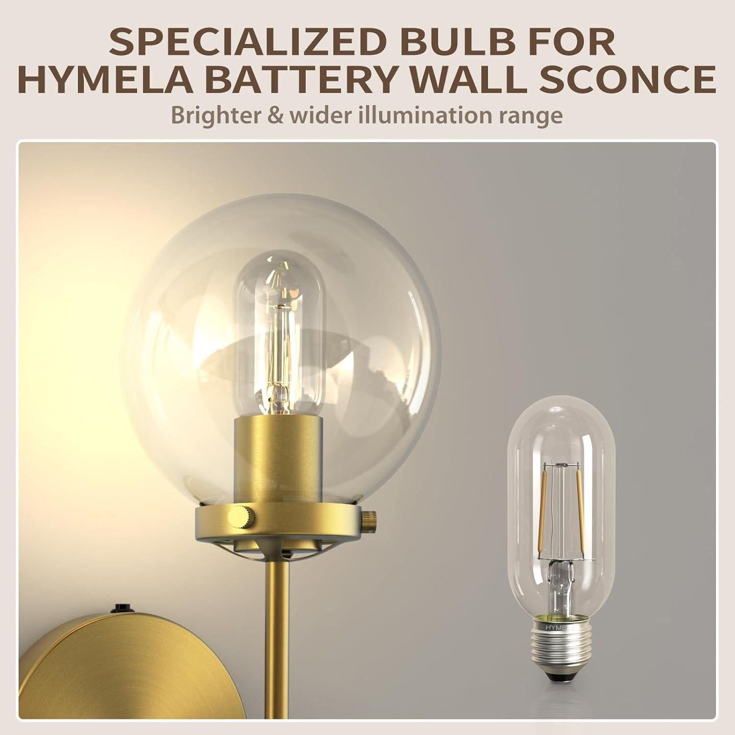 Aplique de Pared HYMELA C03 Batería Recargable Dorado 15x22cm