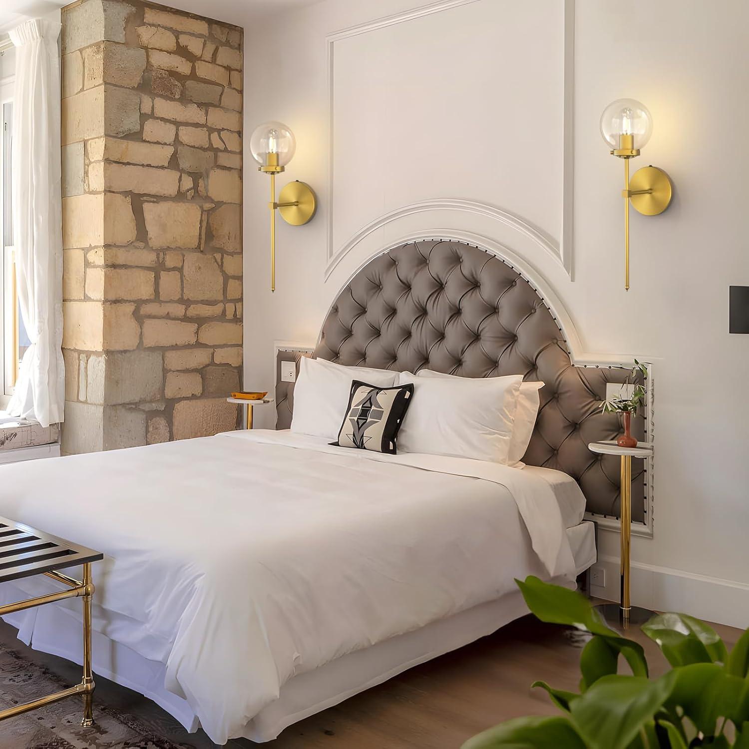 Aplique de Pared HYMELA C03 Batería Recargable Dorado 15x22cm