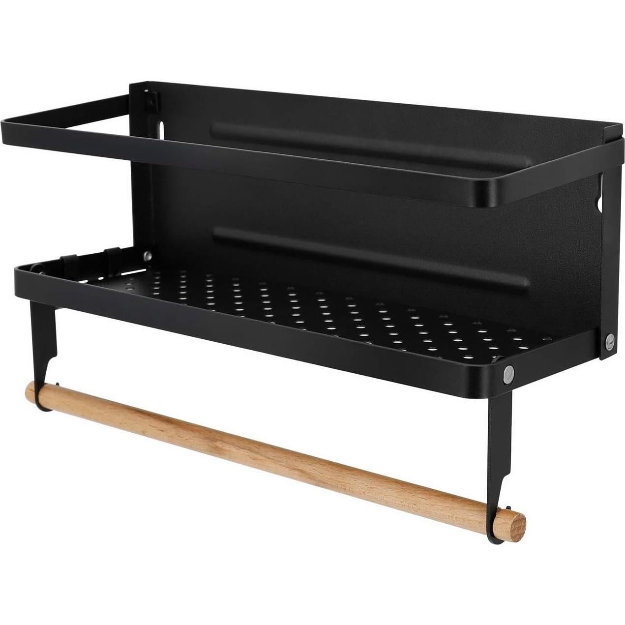 Estante Magnético Jolitac para Especias - Negro Plegable 10.9x40.4 cm