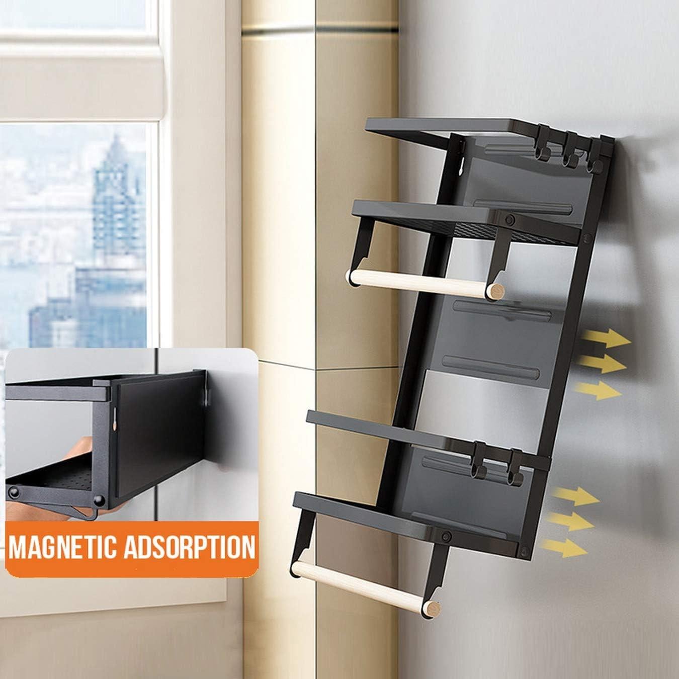 Estante Magnético Jolitac para Especias - Negro Plegable 10.9x40.4 cm