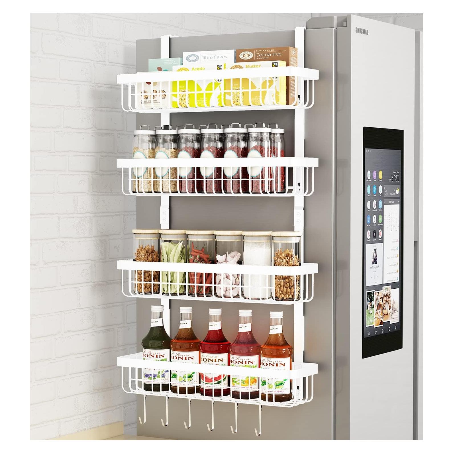 Estante Magnético Warome para Especias 4 Niveles Blanco