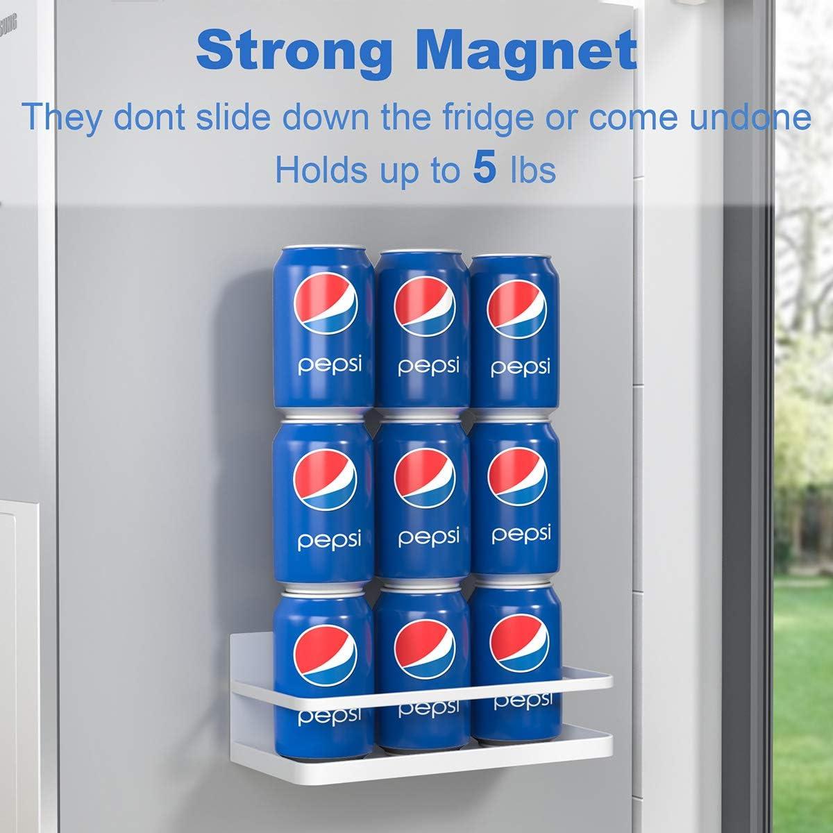 Magnetic Spice Rack, Magnet Refrigerator Spice Shelf Organizer for Spices, Jar of Olive Oil, Cooking Oils, Salt, Pepper, Perfect Space Saver for Small Kitchen (White, 2)