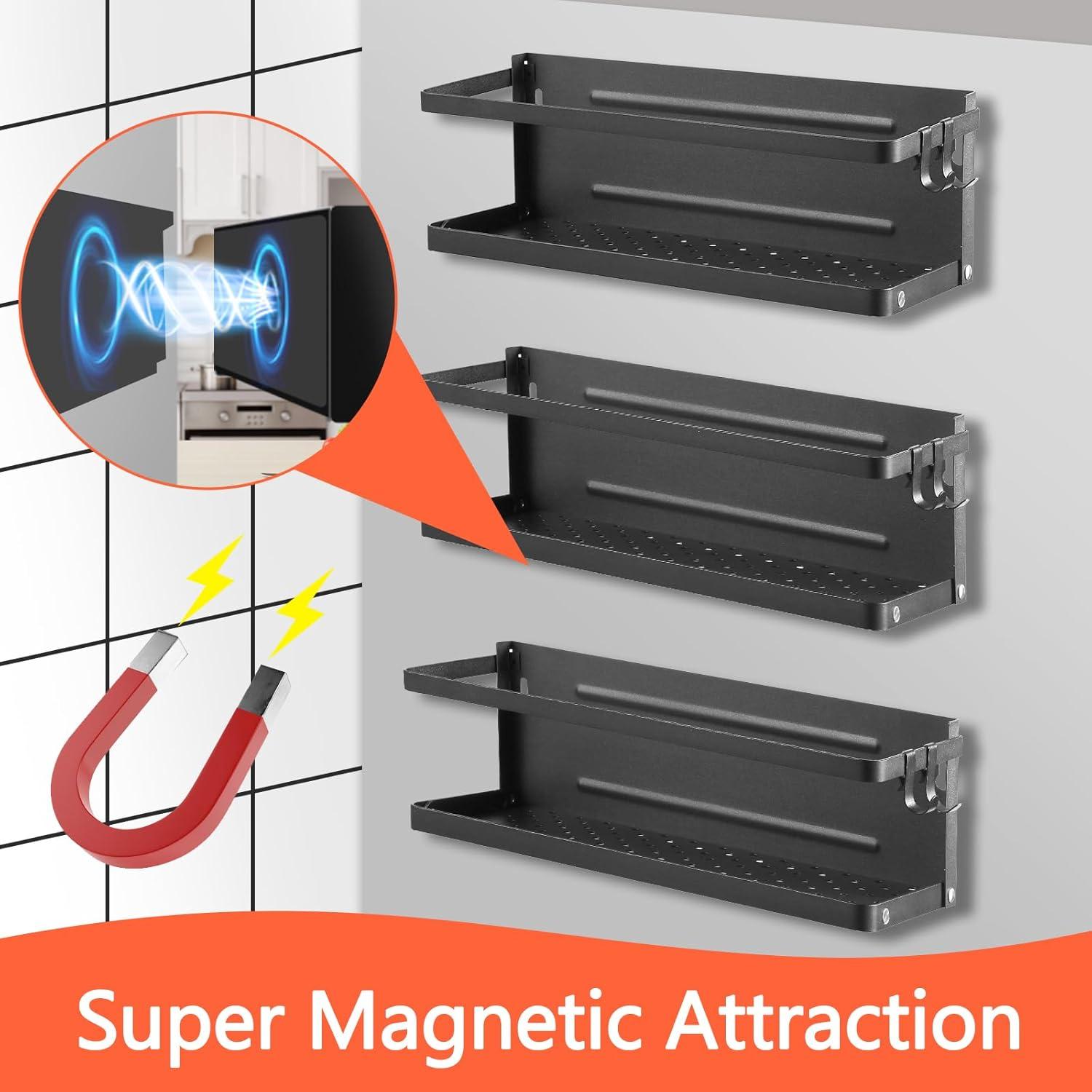 Estante Magnético para Especias ZITRONE 27.94x11.2 cm Negro