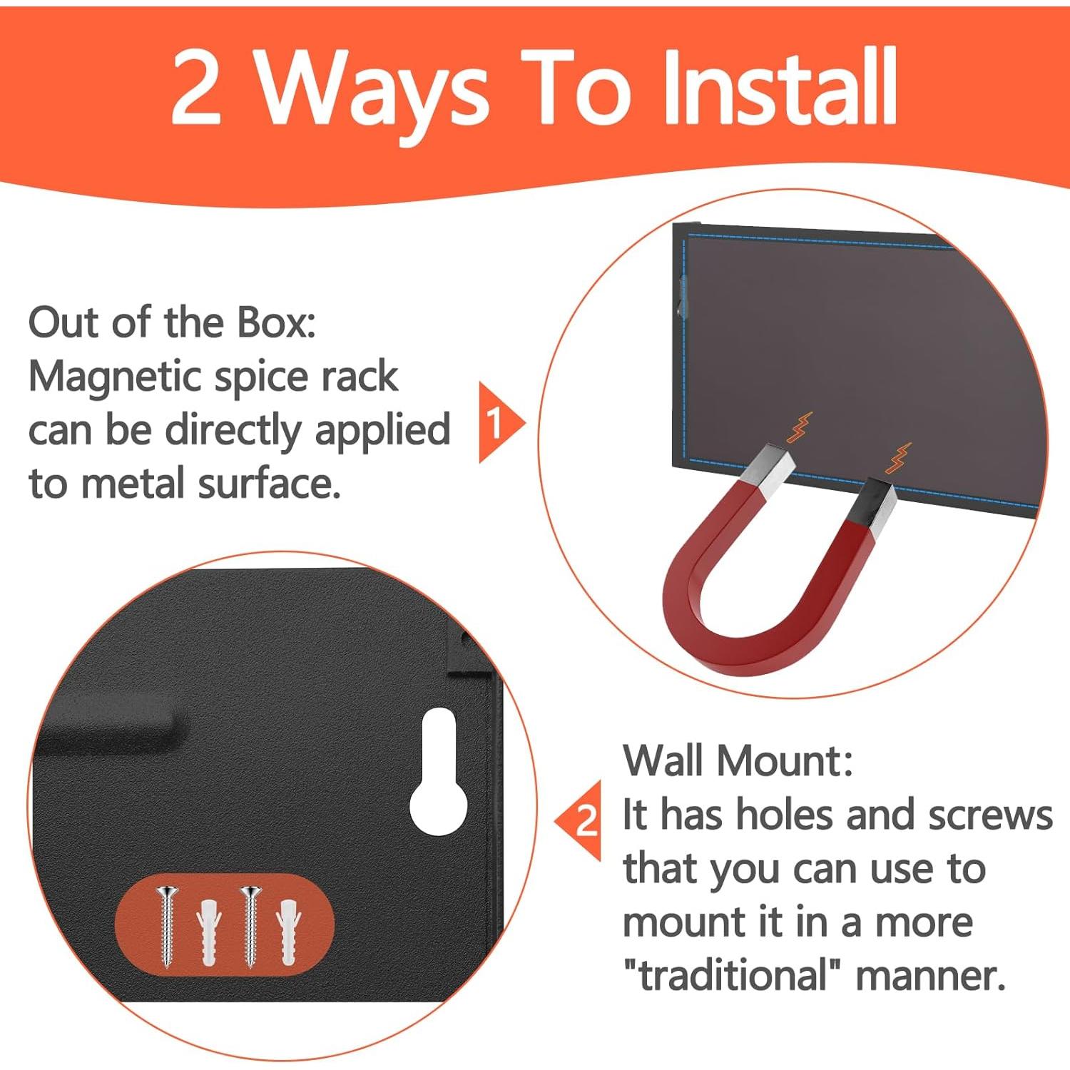 Estante Magnético para Especias ZITRONE 27.94x11.2 cm Negro