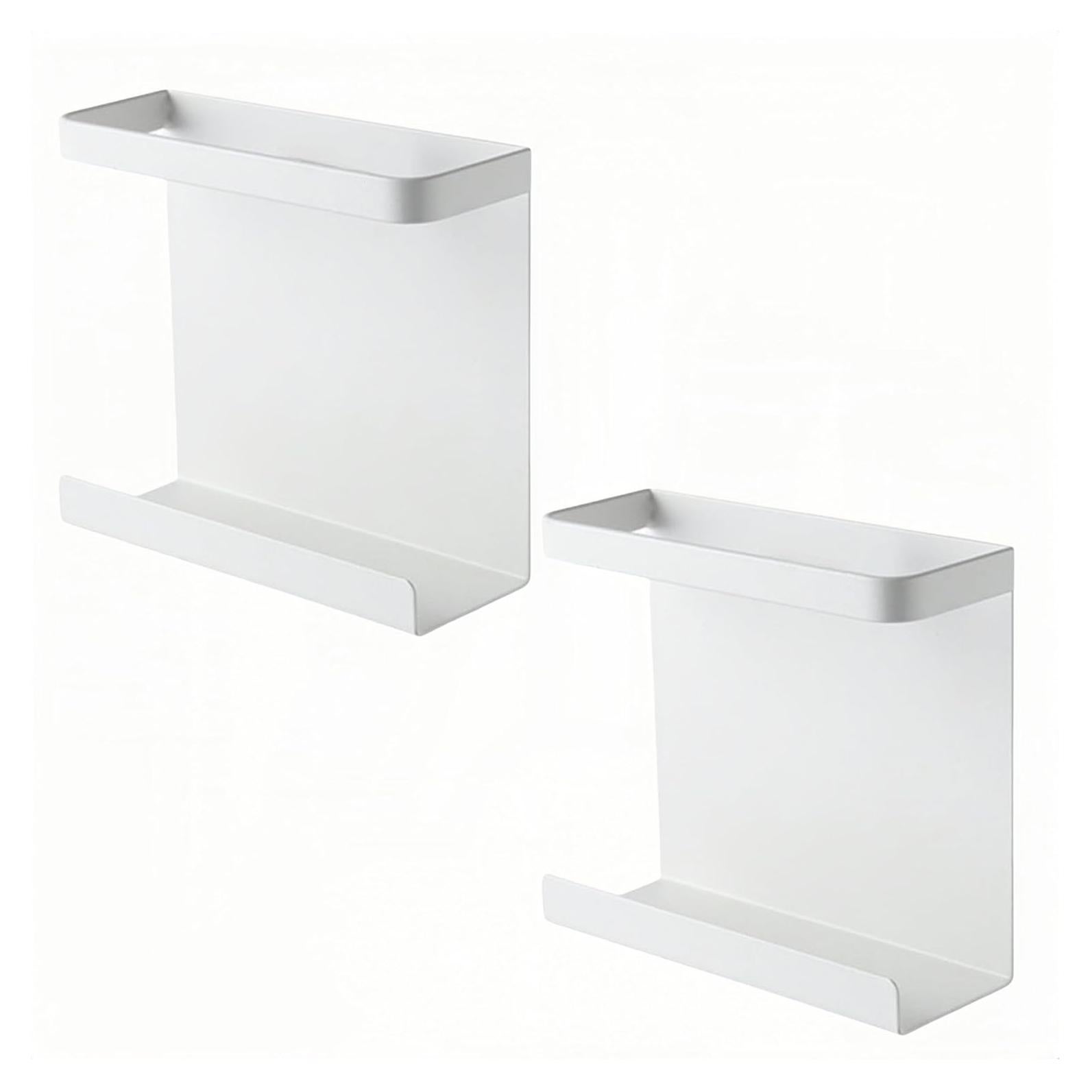 Magnetic Spice Rack for Refrigerator 2PCS, Spice Rack Organizer Perfect Space Saver for Kitchen, Holding Spice, Jars, Bottle, Cling Film, Cling Bag, Paper Towel, 2.68" W Metal Magnetic Shelf