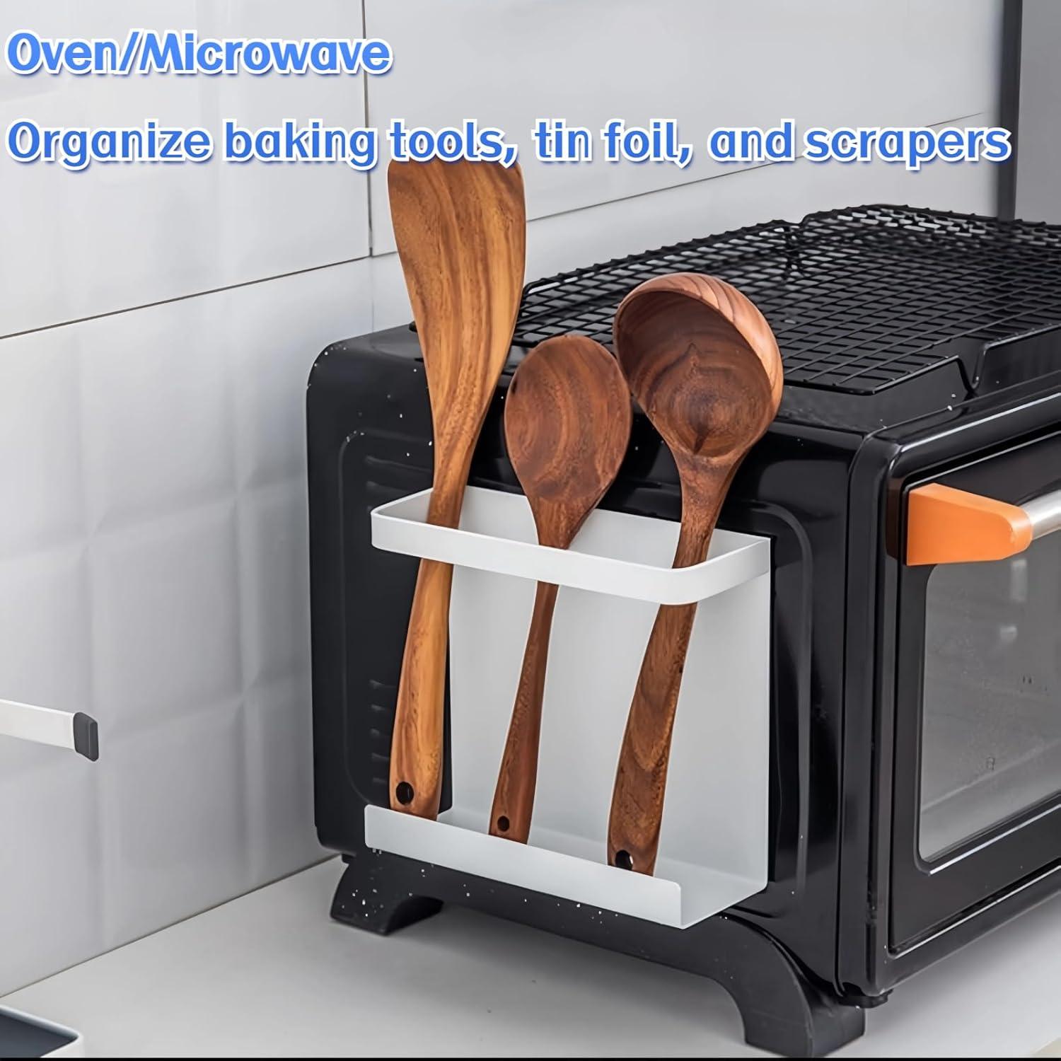 Magnetic Spice Rack for Refrigerator 2PCS, Spice Rack Organizer Perfect Space Saver for Kitchen, Holding Spice, Jars, Bottle, Cling Film, Cling Bag, Paper Towel, 2.68" W Metal Magnetic Shelf